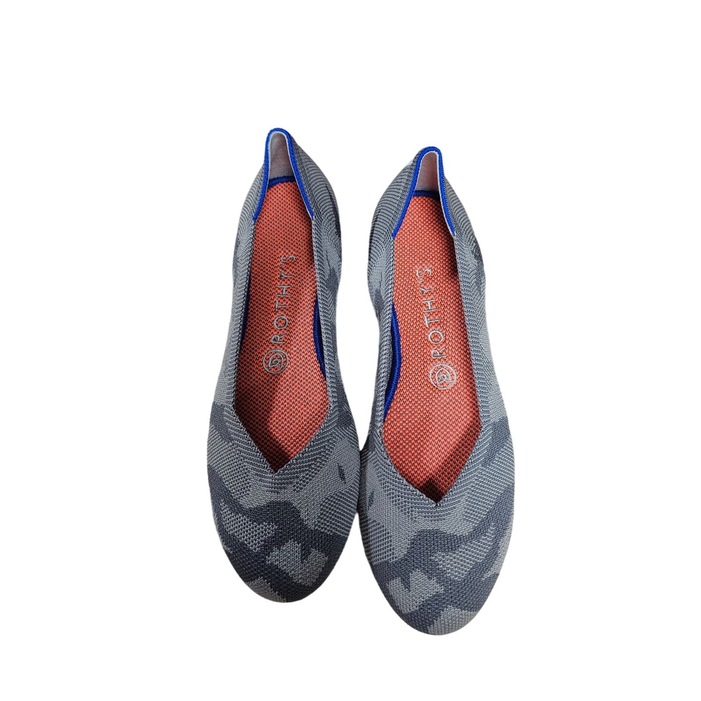 NWOB Rothy's Gray Camo Ballerina Rounded Toe Flats ladies Shoes size 8