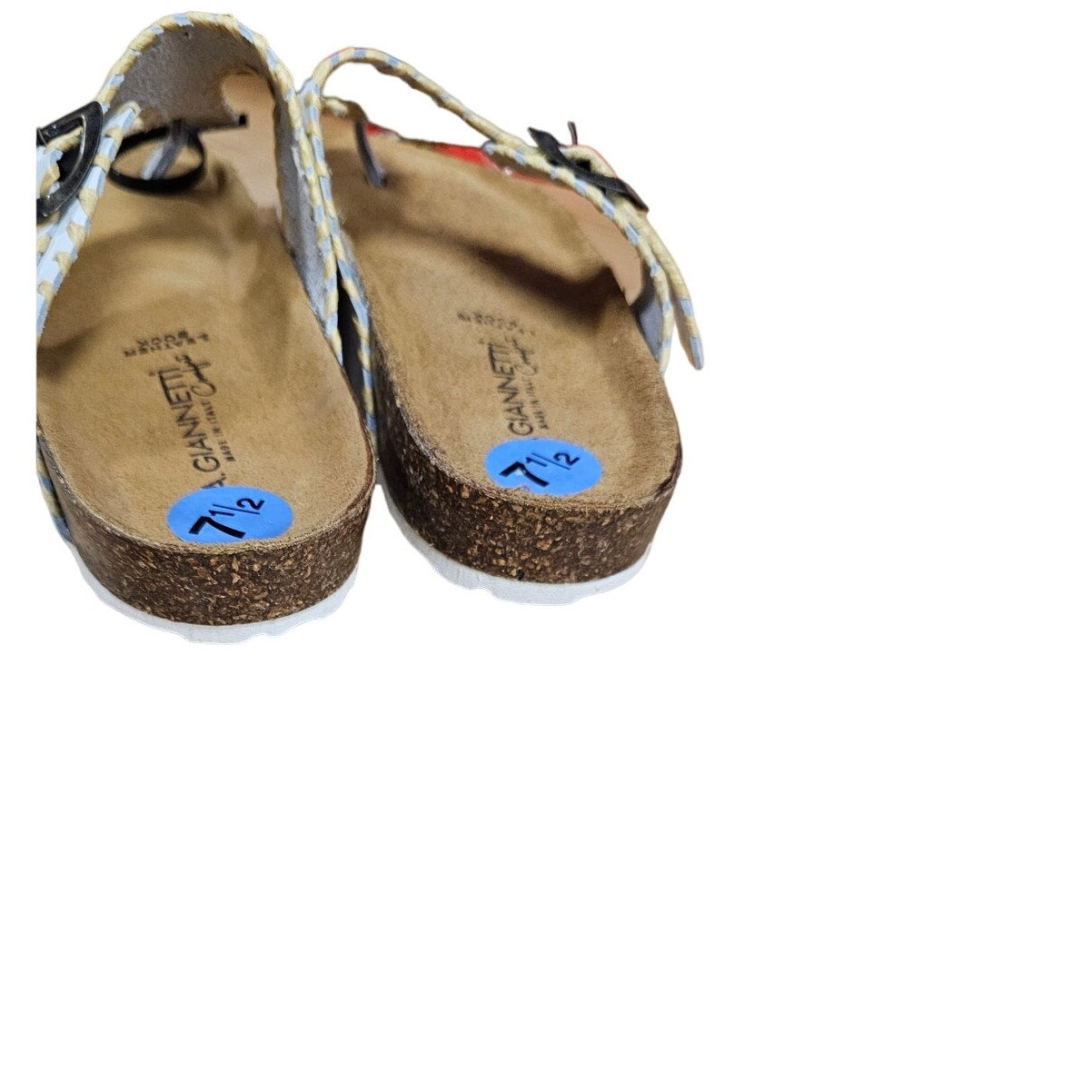 NWT Leather Sandals Italian made A. Giannetti Ladies 7.5 rubber soles