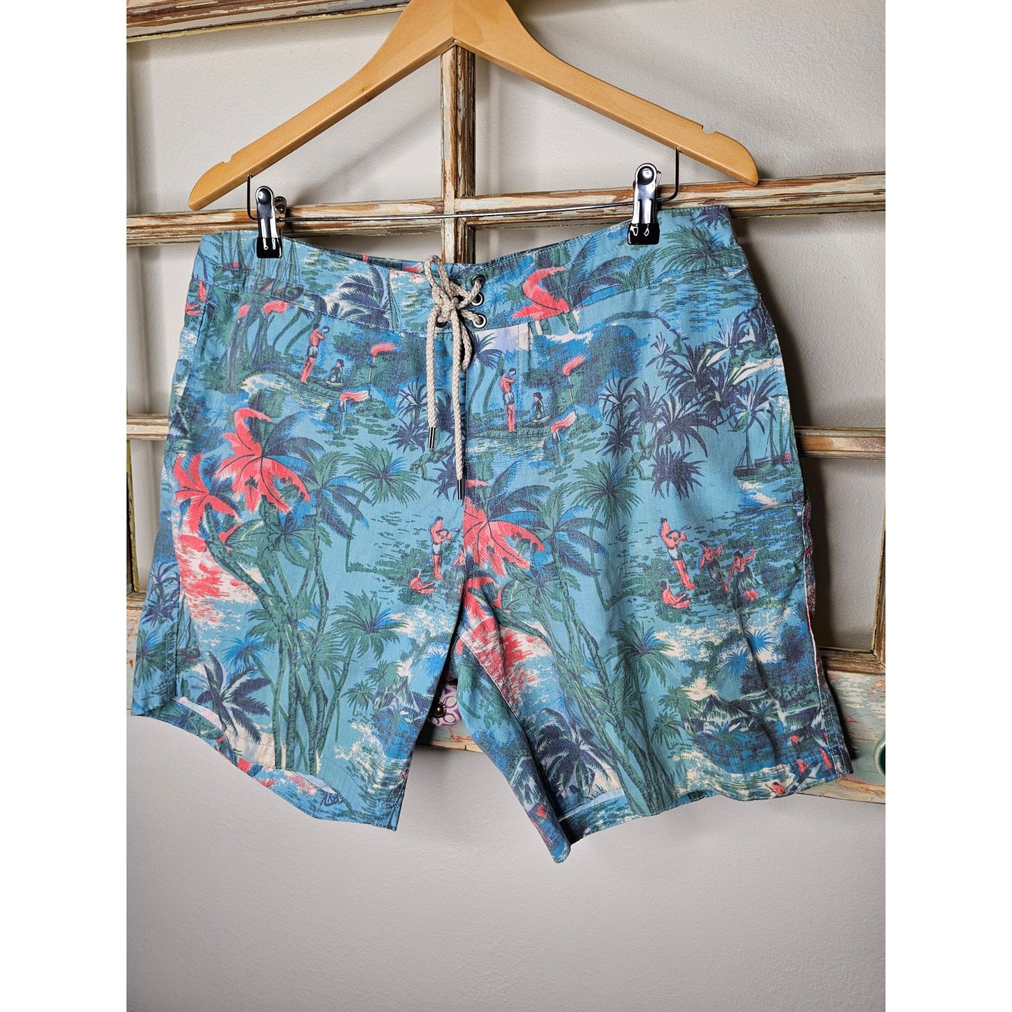 Faherty Men's Board Shorts Swim Trunks Bathing Suit Hawaiian Waist 34
