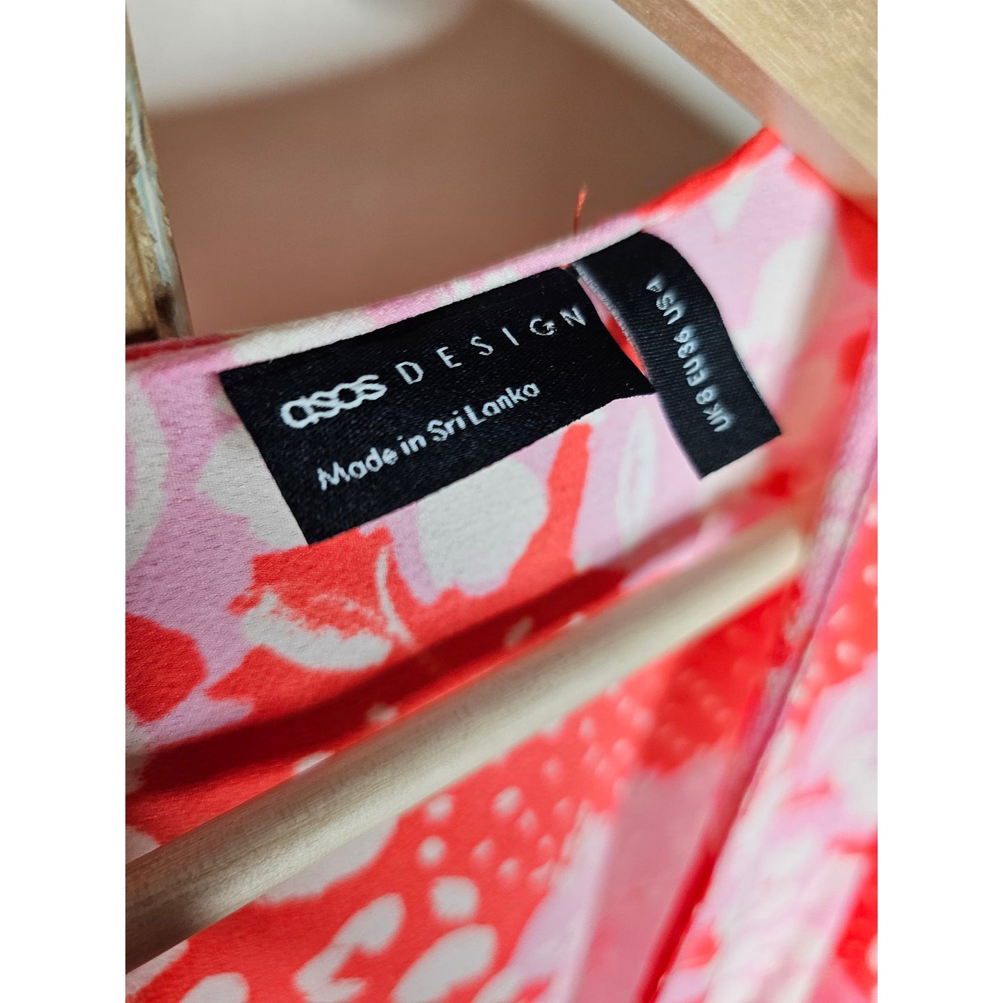 NWT ASOS Plunge Batwing Maxi Dress Pink Splice Print Ladies size 4