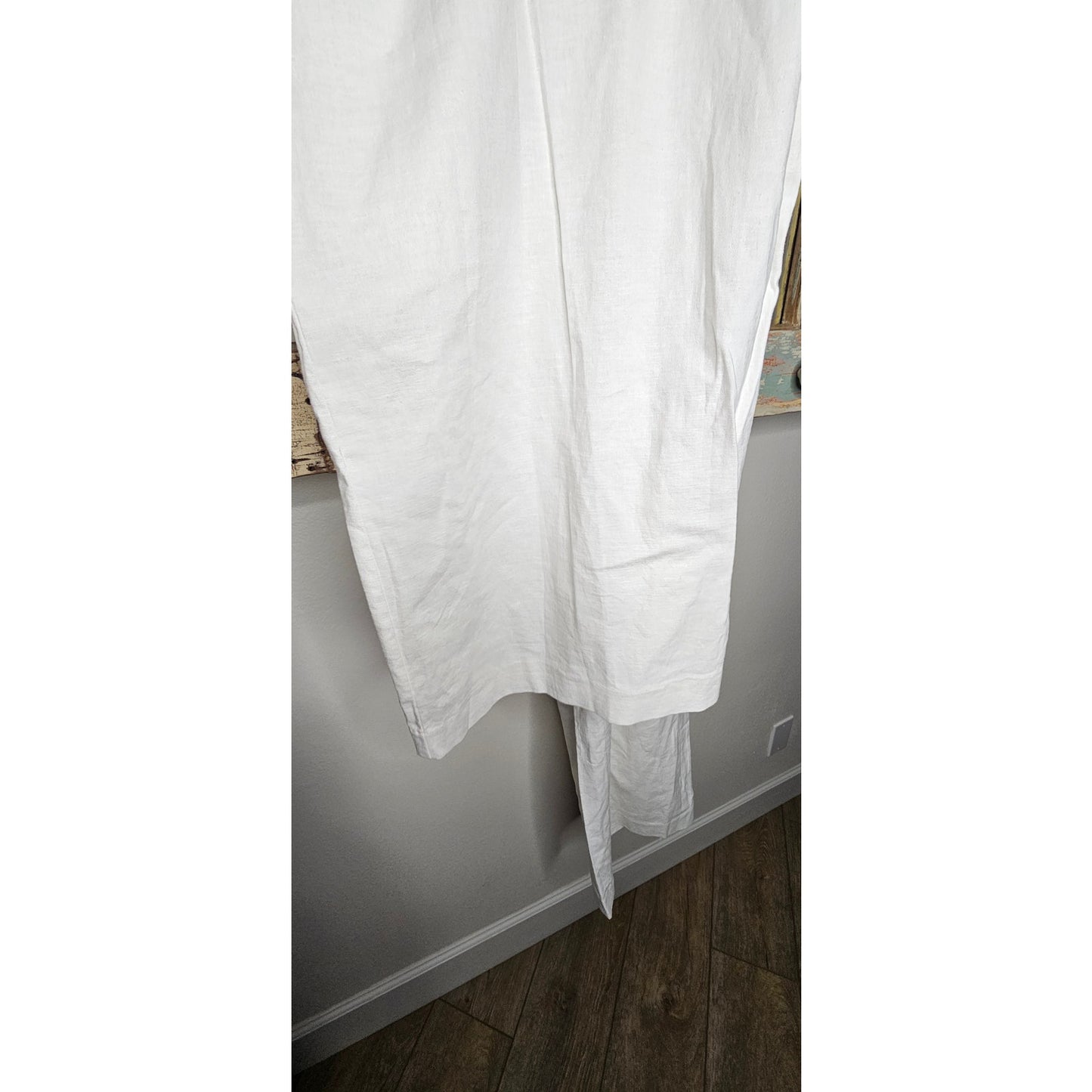 NWT Express White Linen Blend Wide Leg Dress Pants Ladies size 4R
