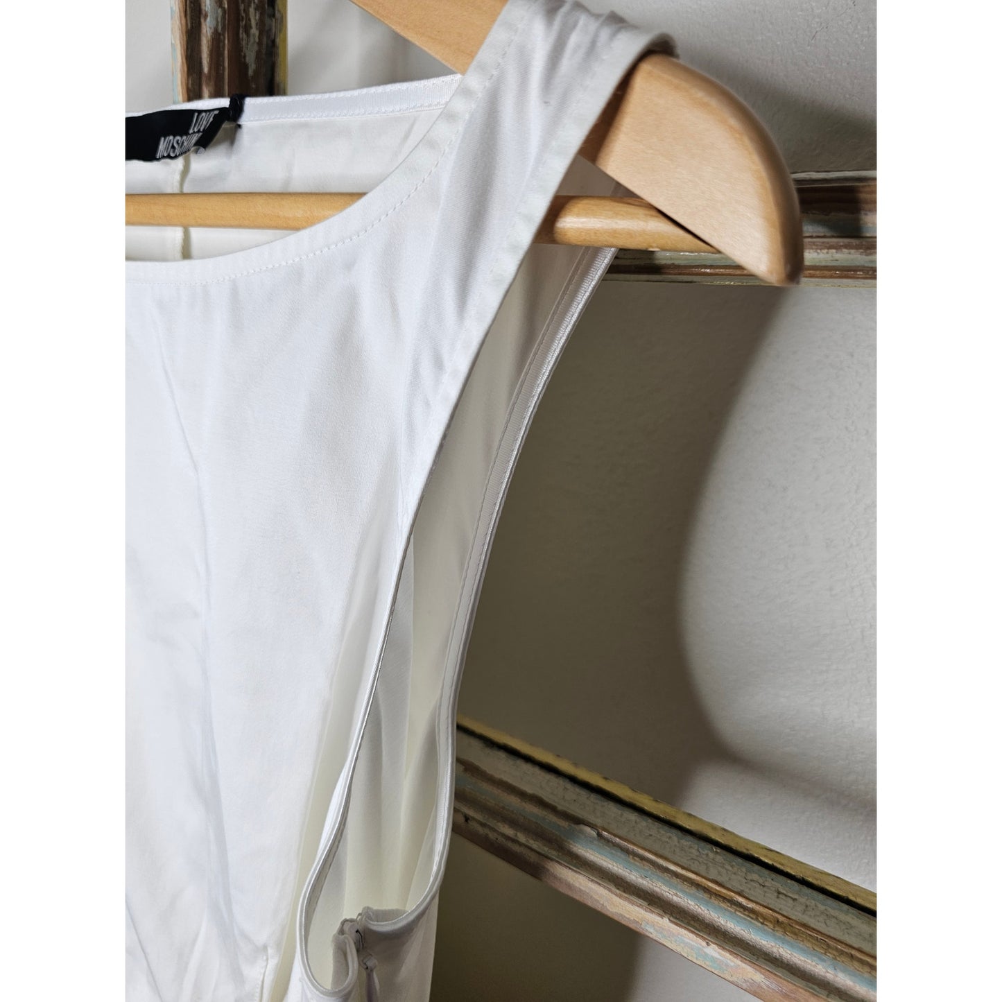 NWT Moschino White Cotton Sleeveless Lightweight Dress Size 8
