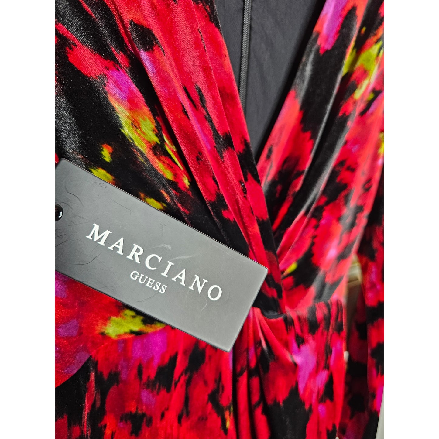 NWT Marciano Red Rhapsody Velour Dress Ladies Size Small