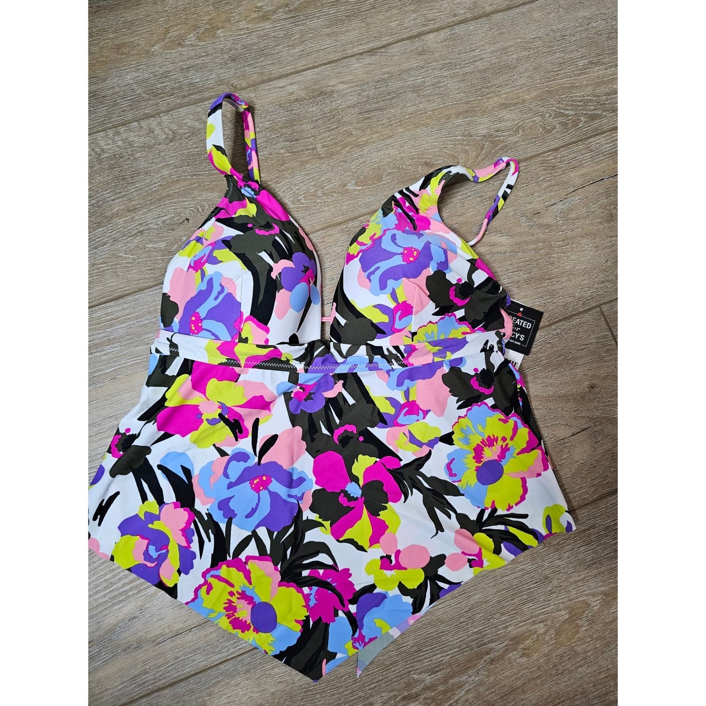 NWT Bar III Paradise Garden top & bikini bottom Swimsuit size Medium