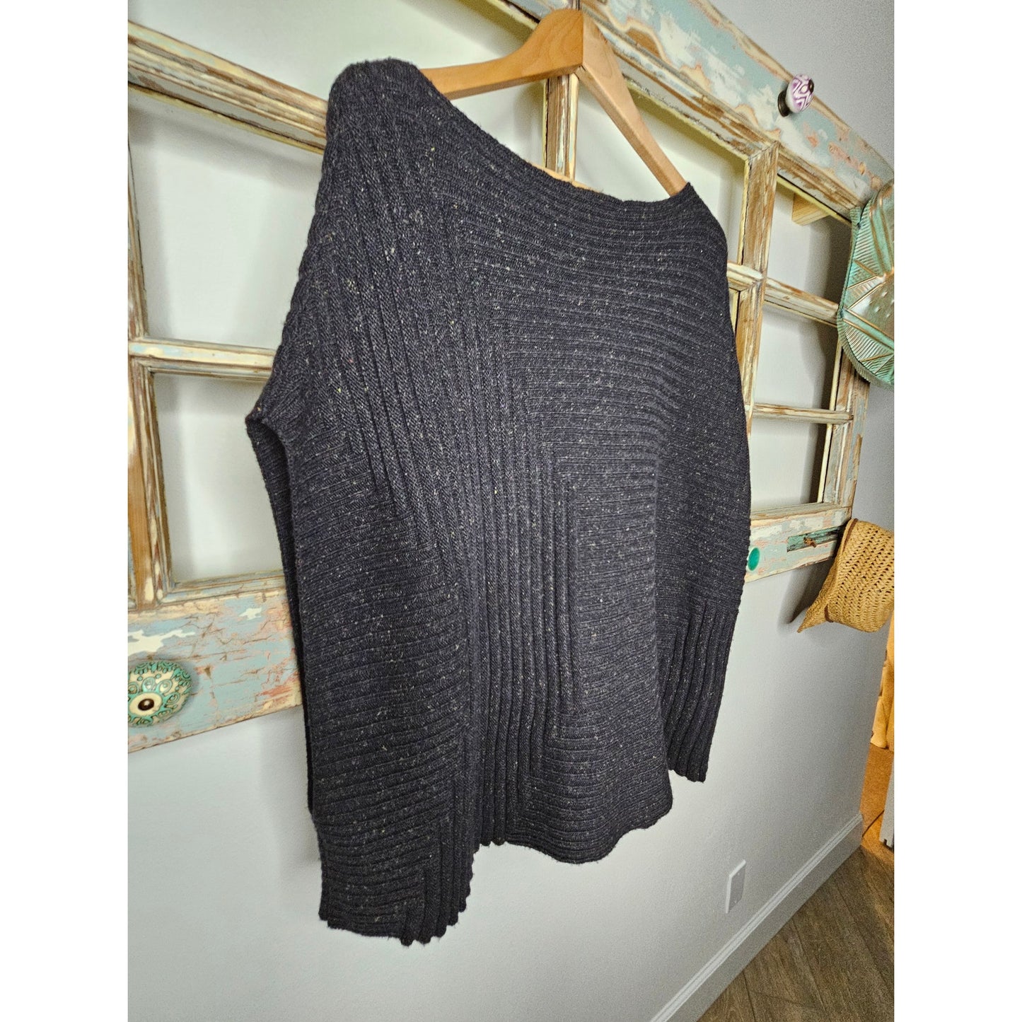 J.Jill PureJill Pullover Ribbed Knit Wool blend Gray Vest Ladies size Large