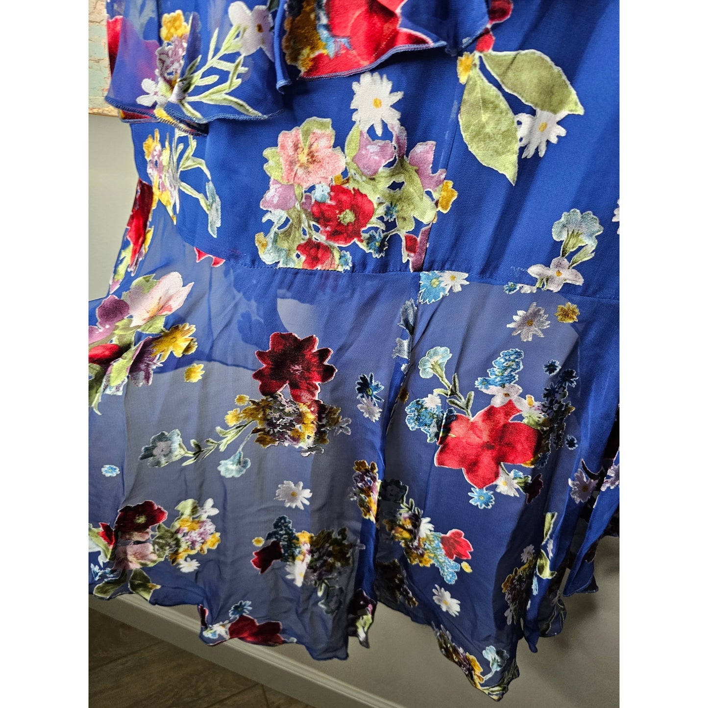 NWT Alice & Olivia Floral Asymmetrical High/Low Skirt Size 10