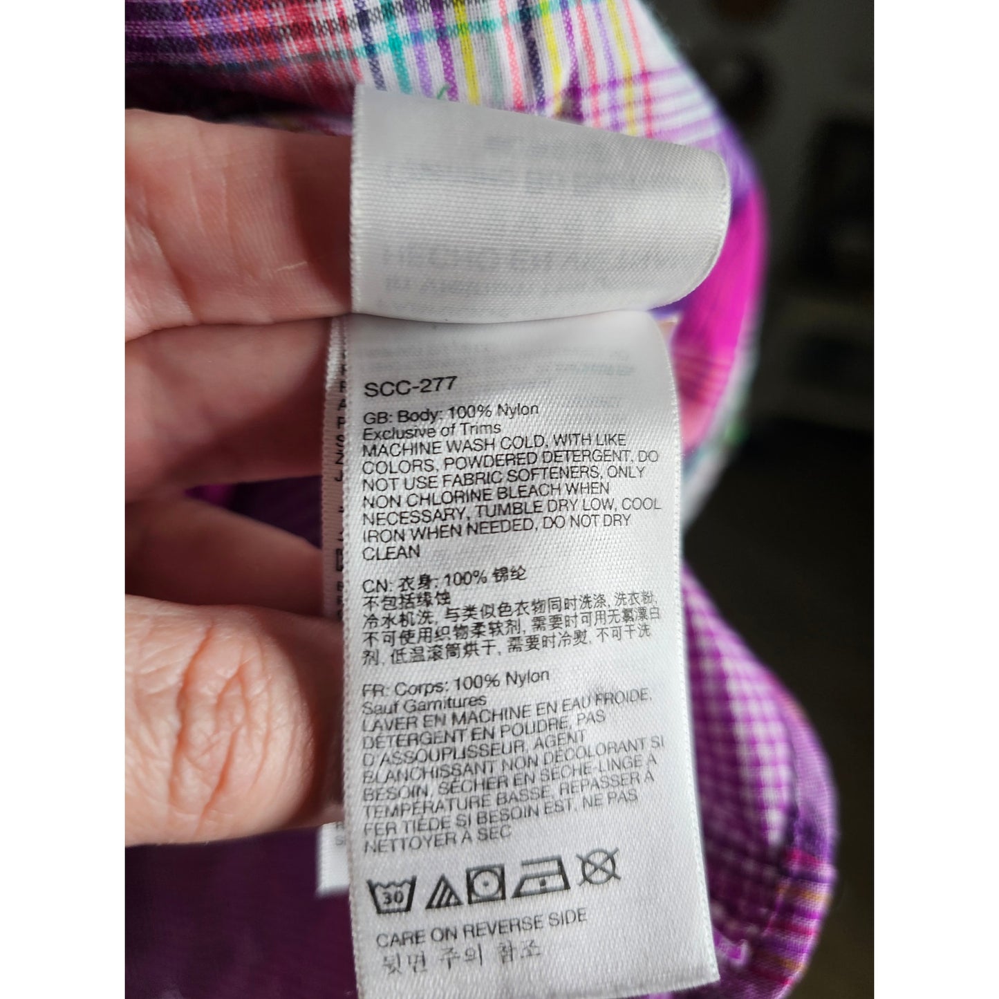 Marmot Magenta Plaid Button Up Long Sleeve Top Ladies size Large