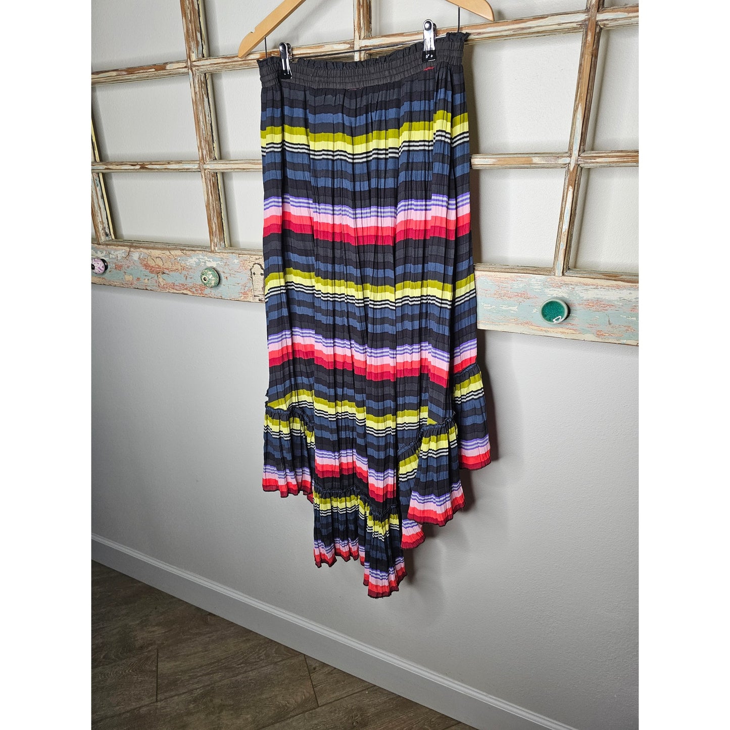 Free People Pleated High Low Cinch Waist Skirt Ladies size Medium