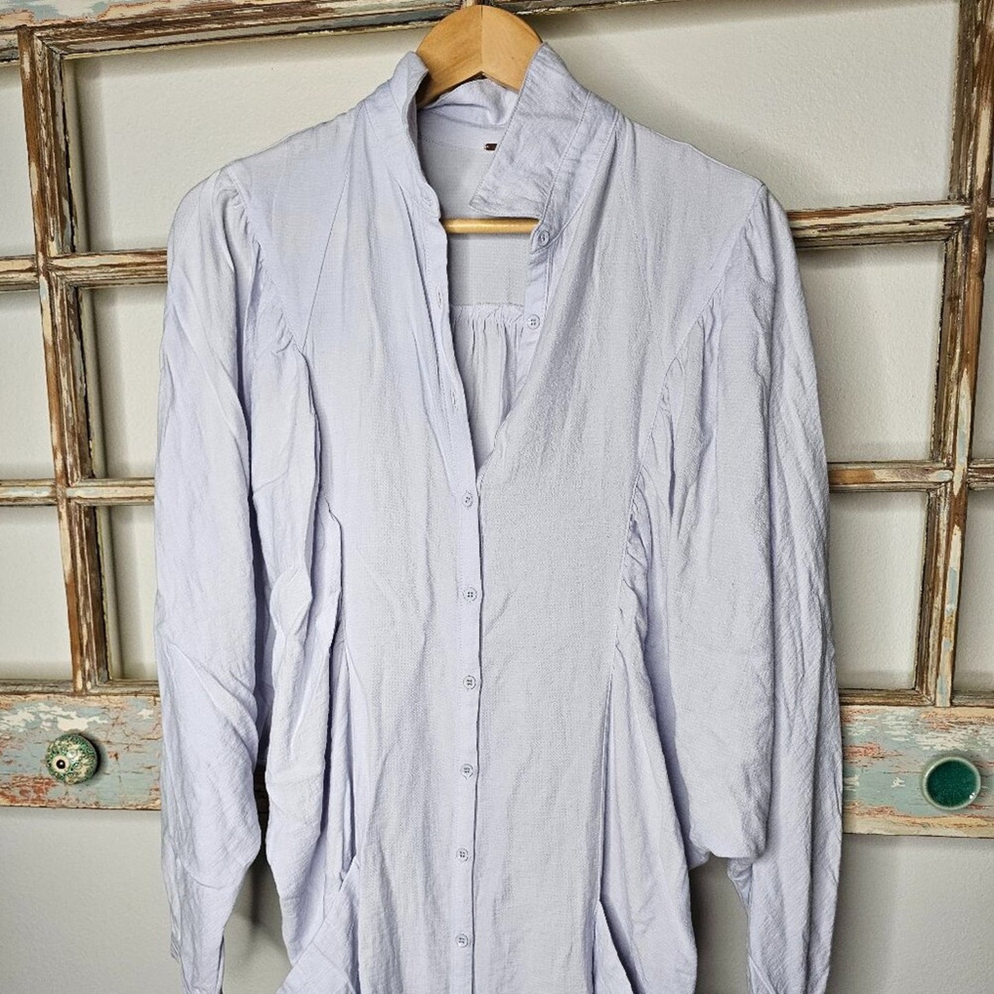 Free People Light Lilac Oversized Button Up W/ Slouchy Pockets Ladies Size Small