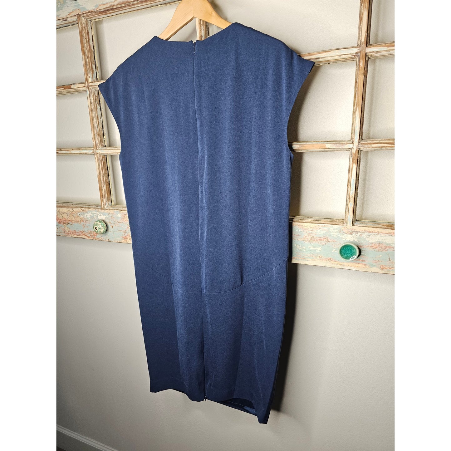 Malene Birger Navy Sleeveless Eugenie Shift Dress Cap Sleeves Size 6