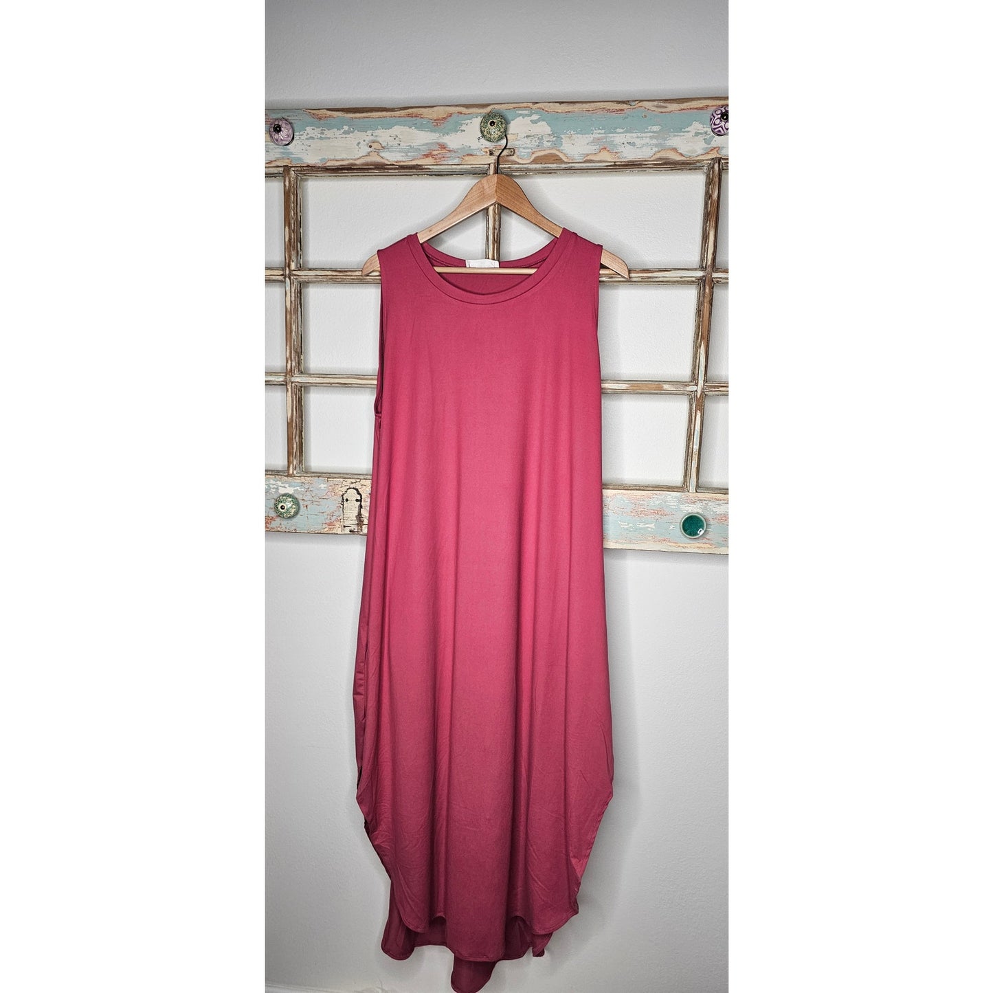 NWT Deep Rose Sleeveless Maxi Dress Ladies Size 2X 18/20