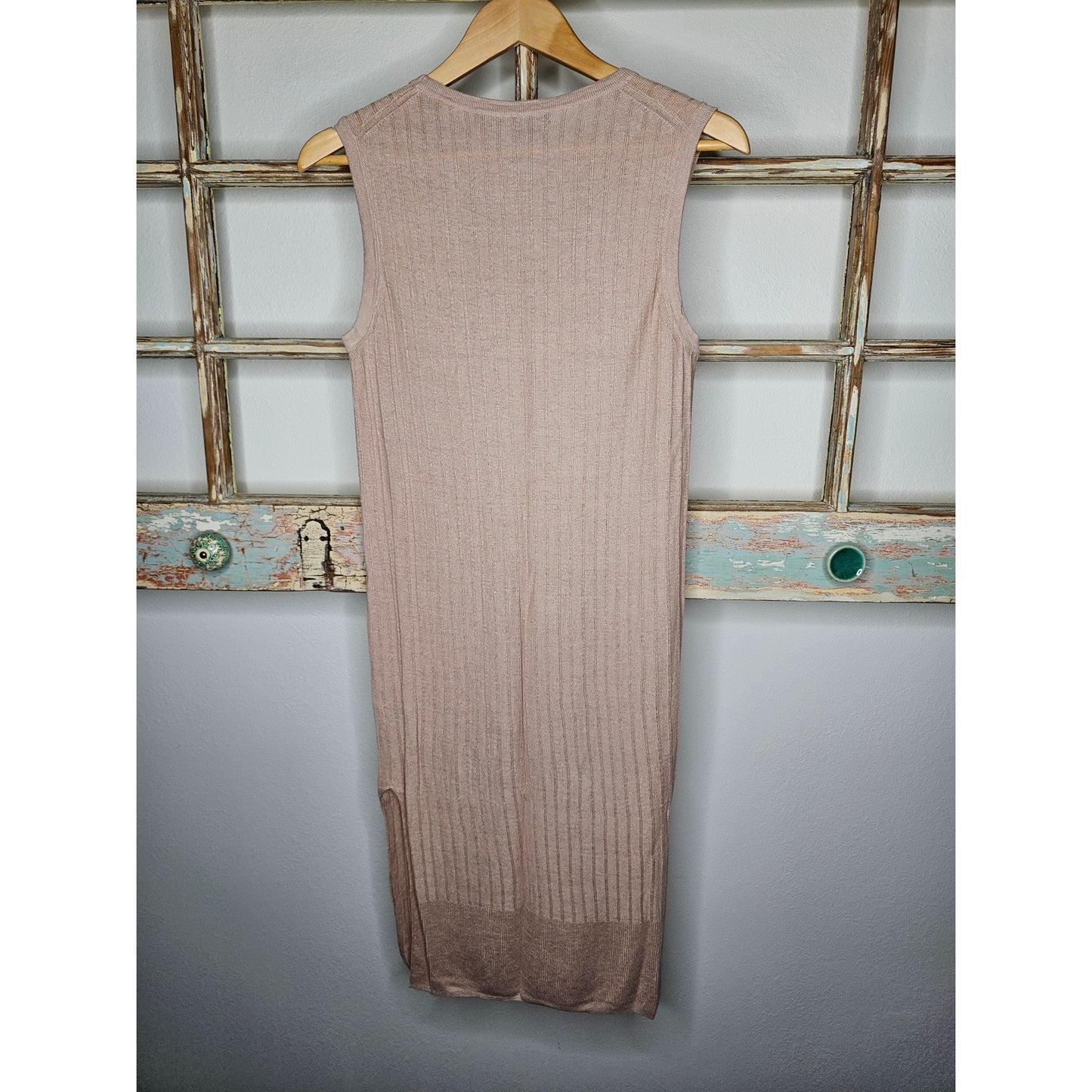 Linen 360 Linen Italian Yarn Midi Column Dress with Side Slits Size XS