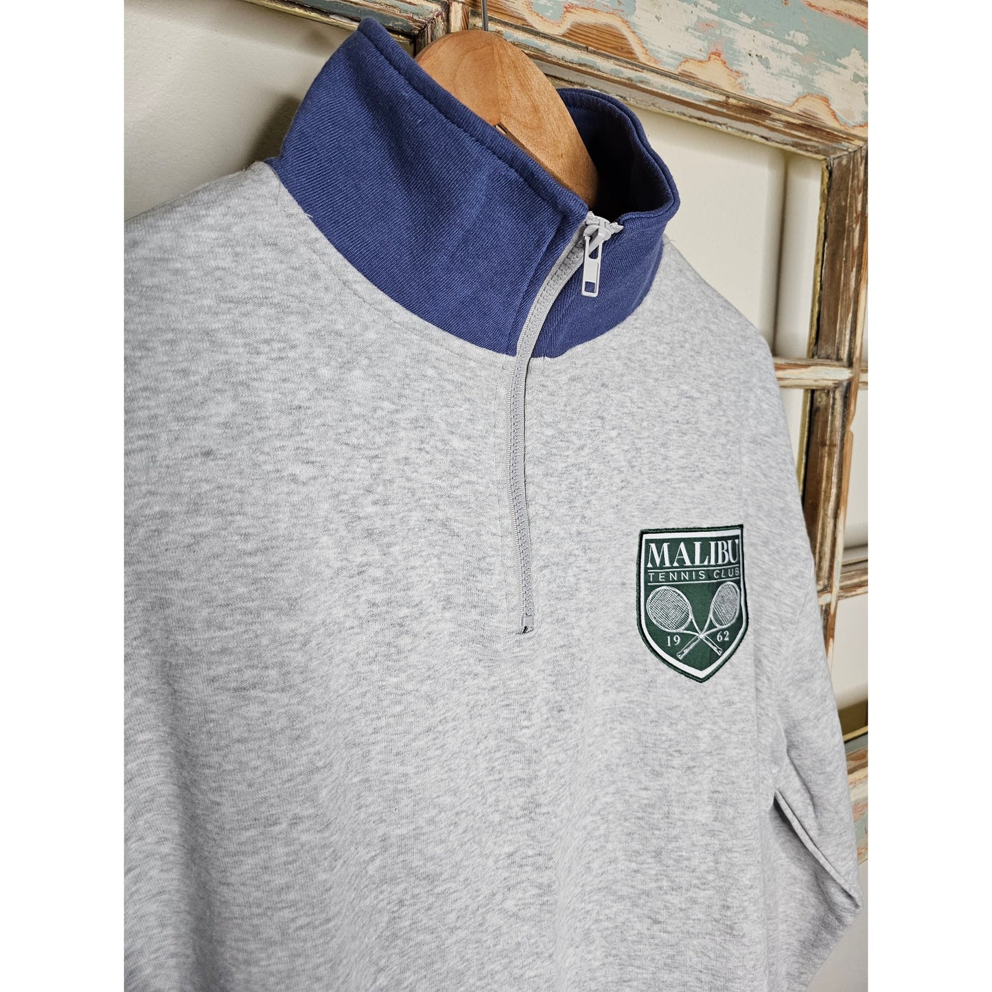 NWT Malibu Tennis Club 1/4 Zip Neckline Patch Left Chest Ladies XS