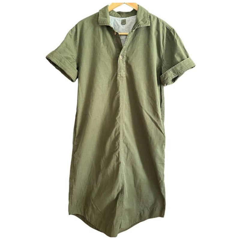 Gap Army Green Shirttail Hem Dress Ladies Size XS with pockets