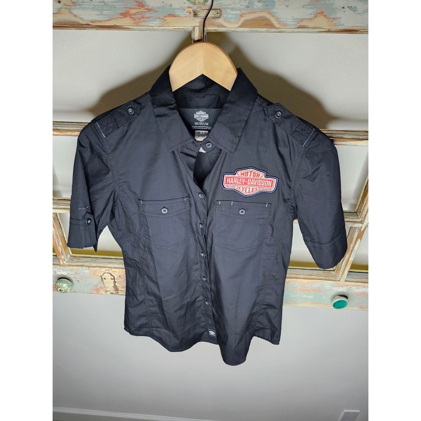 Vintage NWOT Harley-Davidson Button Up Black Shirt ladies Size Small