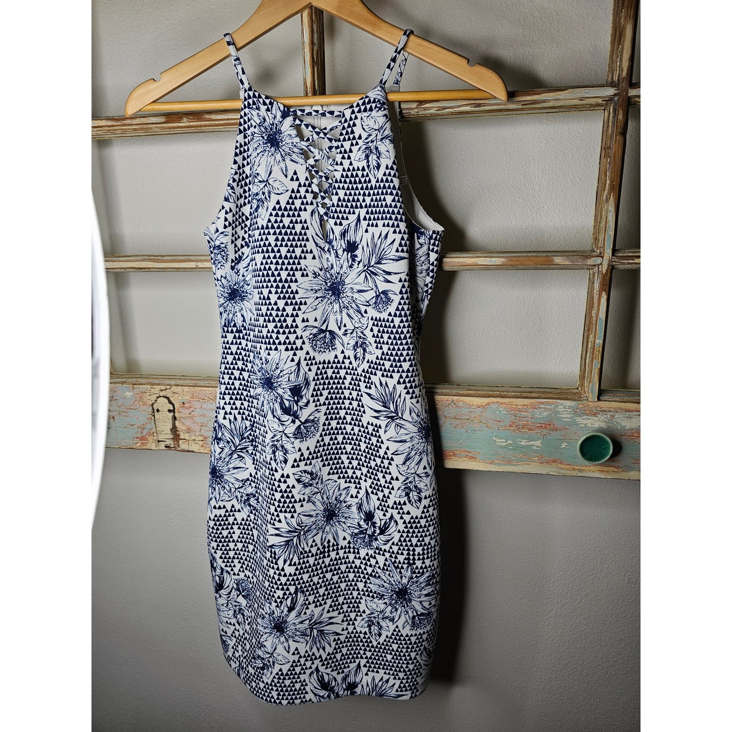 Guess Los Angeles Tropical navy/white Sleeveless Mini Dress size 0