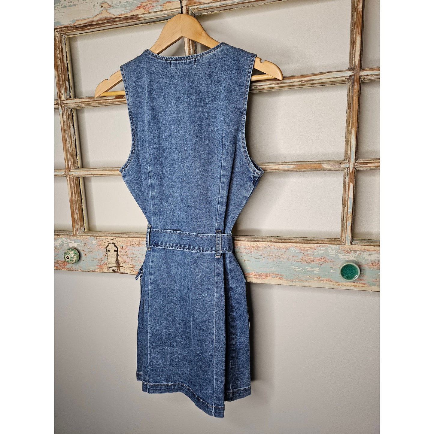 Peace Love Rewash 90's Style Denim Sleeveless Dress Ladies Size Medium