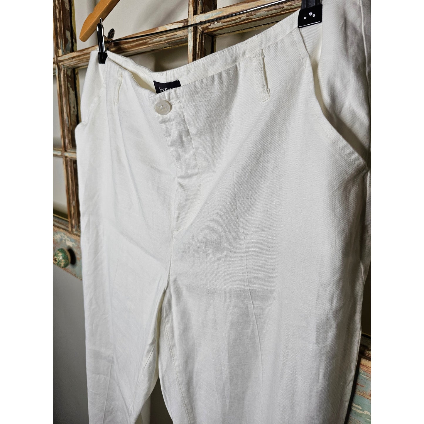 NWT NYDJ Optic white Linen Blend Lift/Tuck Pants Ladies size 14
