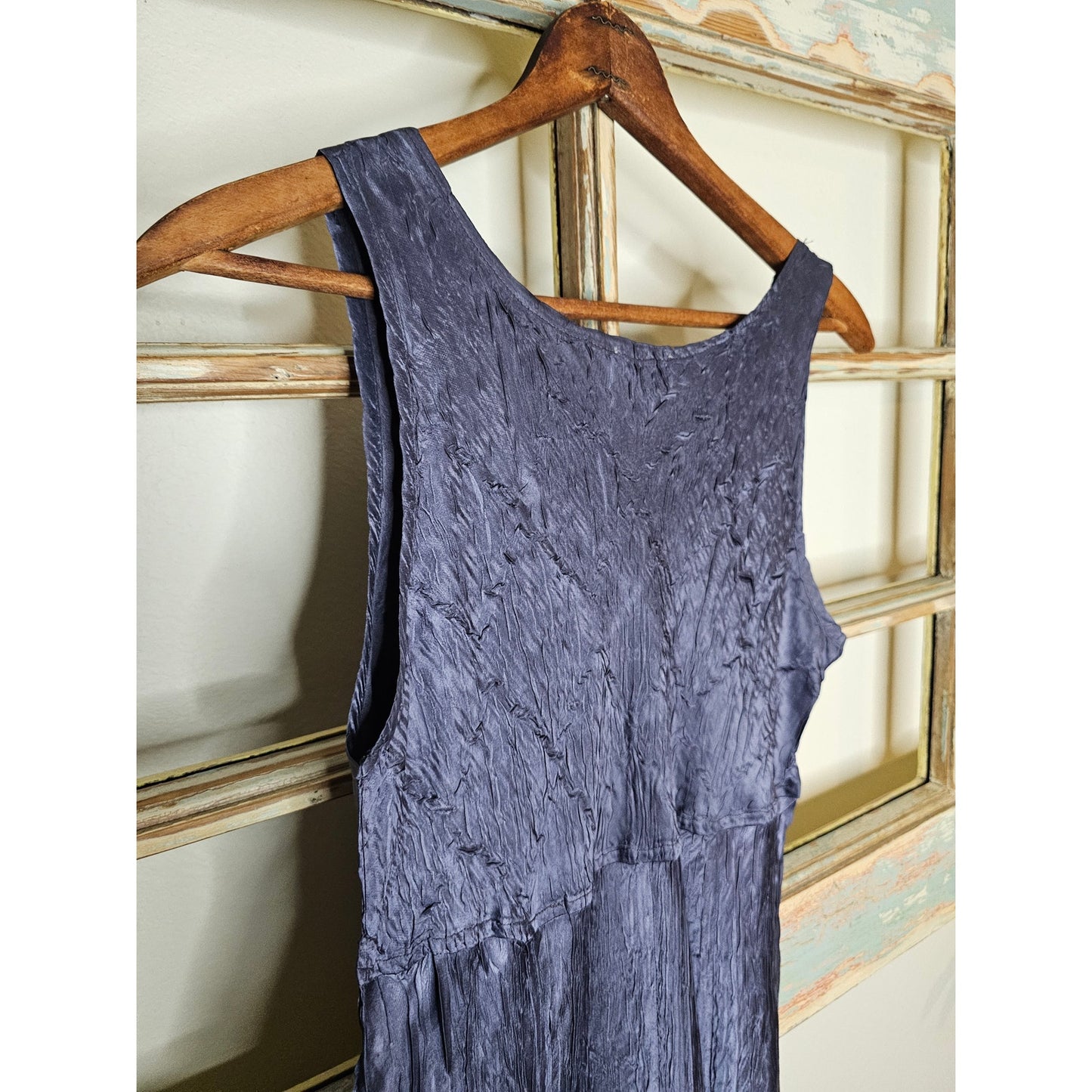 Komarov Blue Sleeveless lightweight Handkerchief Hem Ladies Dress size Small