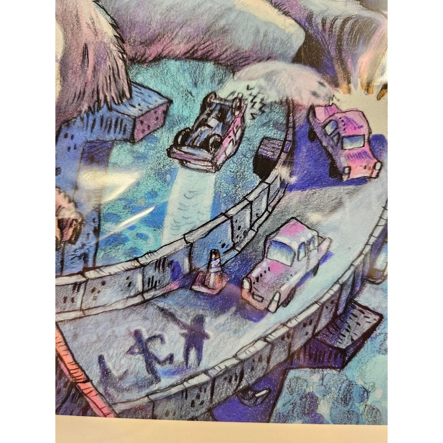Spencer Beals 16 X 20 Cats on I-95 Baltimore Print in Plastic
