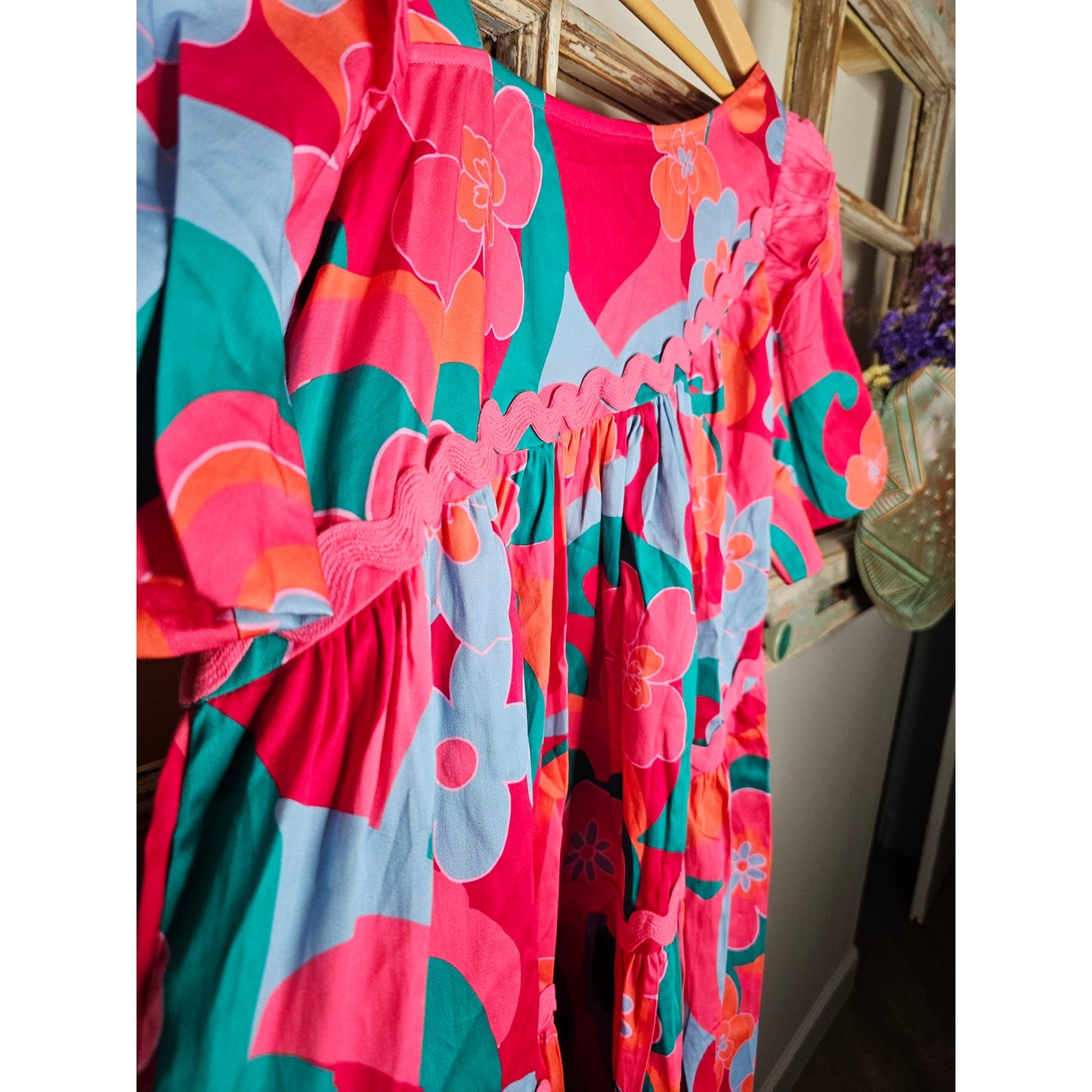 NWT Alden Adair Chandler Trippy Mini Babydoll Dress Size XS