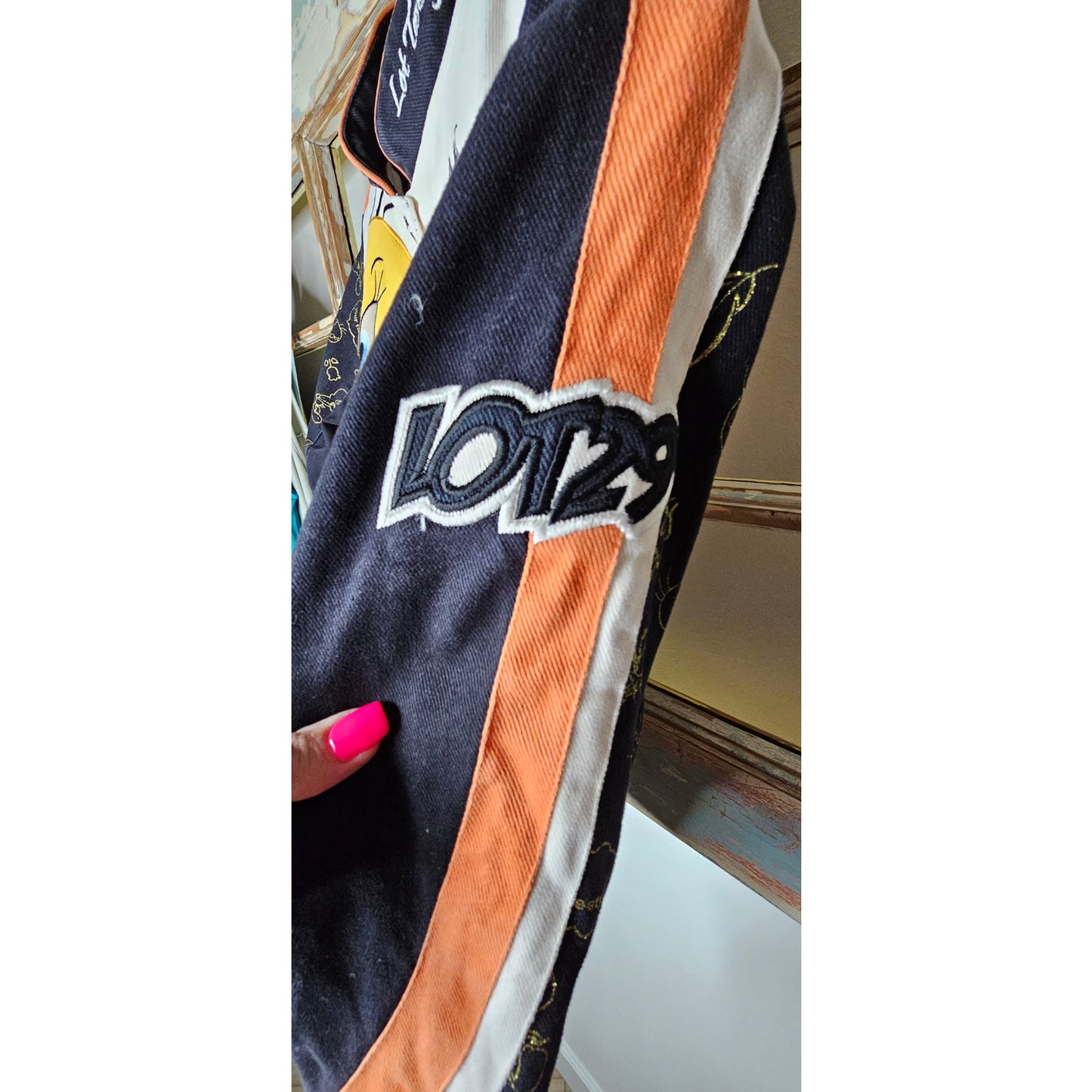Looney Tunes Tweety Bird Sylvester Embroidered Racing Lot29 Youth large Jacket