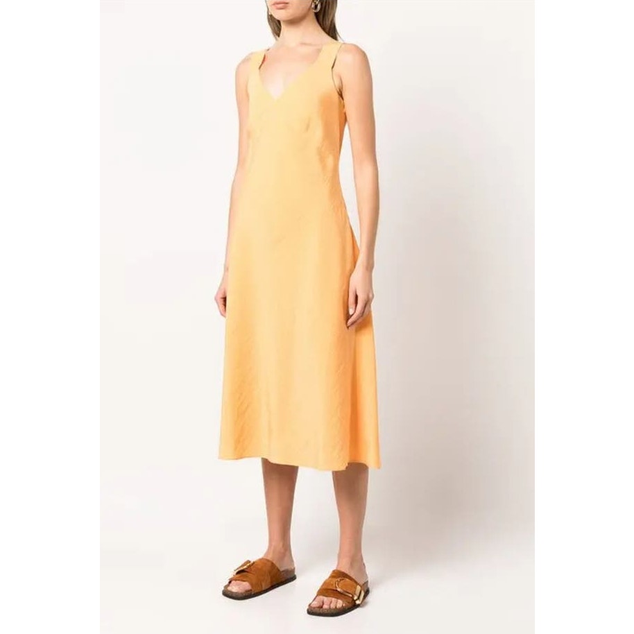 NWT VINCE Cloque lined Midi Dress In Sherbert ladies size Small