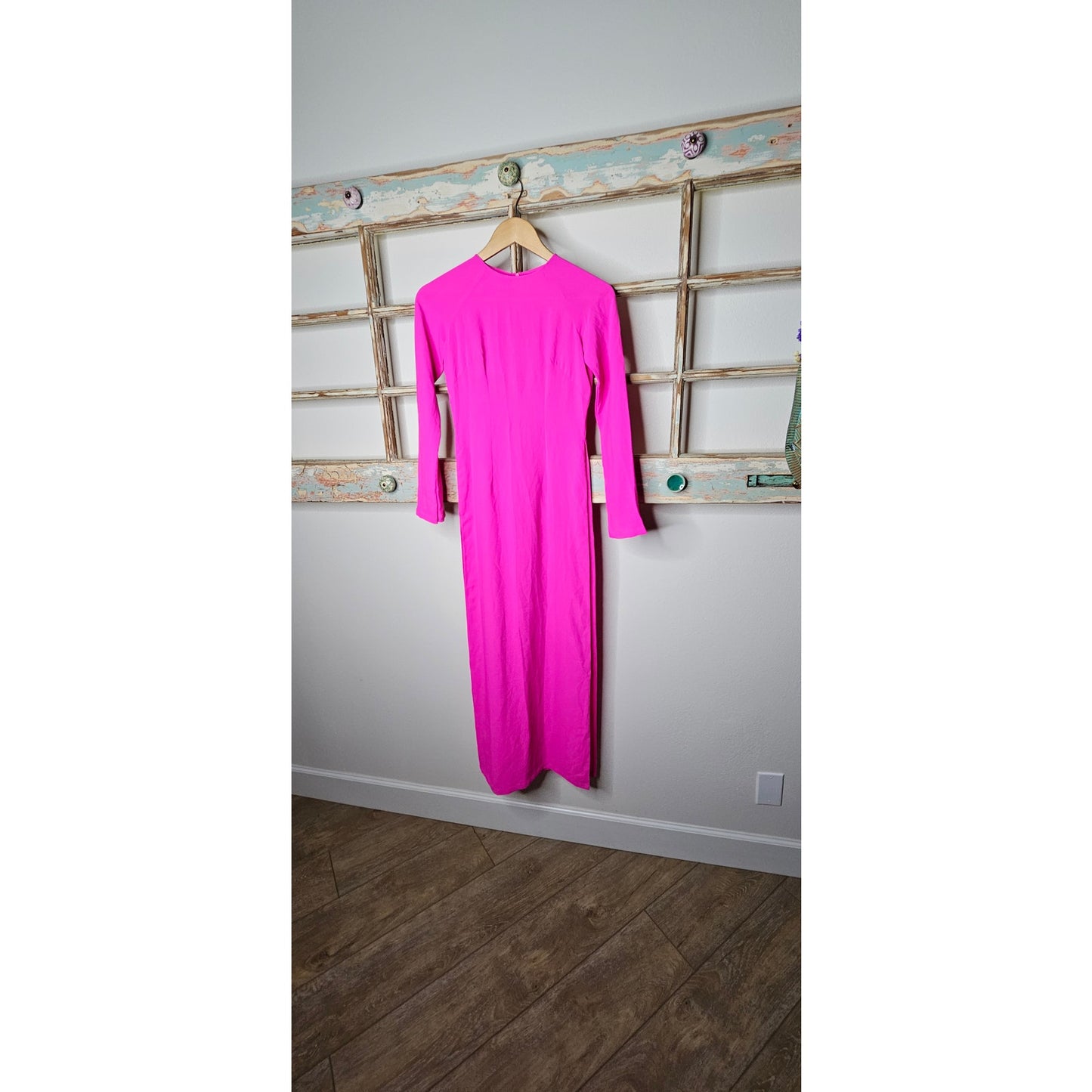 Silk Vibrant Fuchsia Duster Top with high side slits Ladies size XS