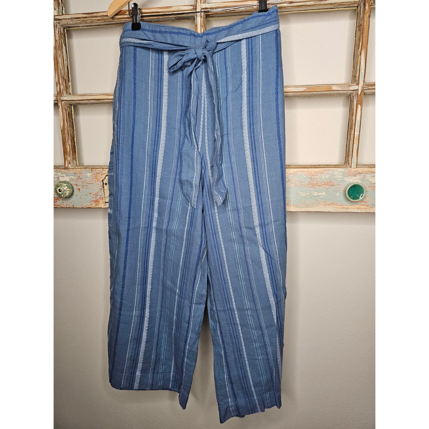 NWT Anthropologie Linen Laguna Cropped Ladies Wide Leg Pants size XL