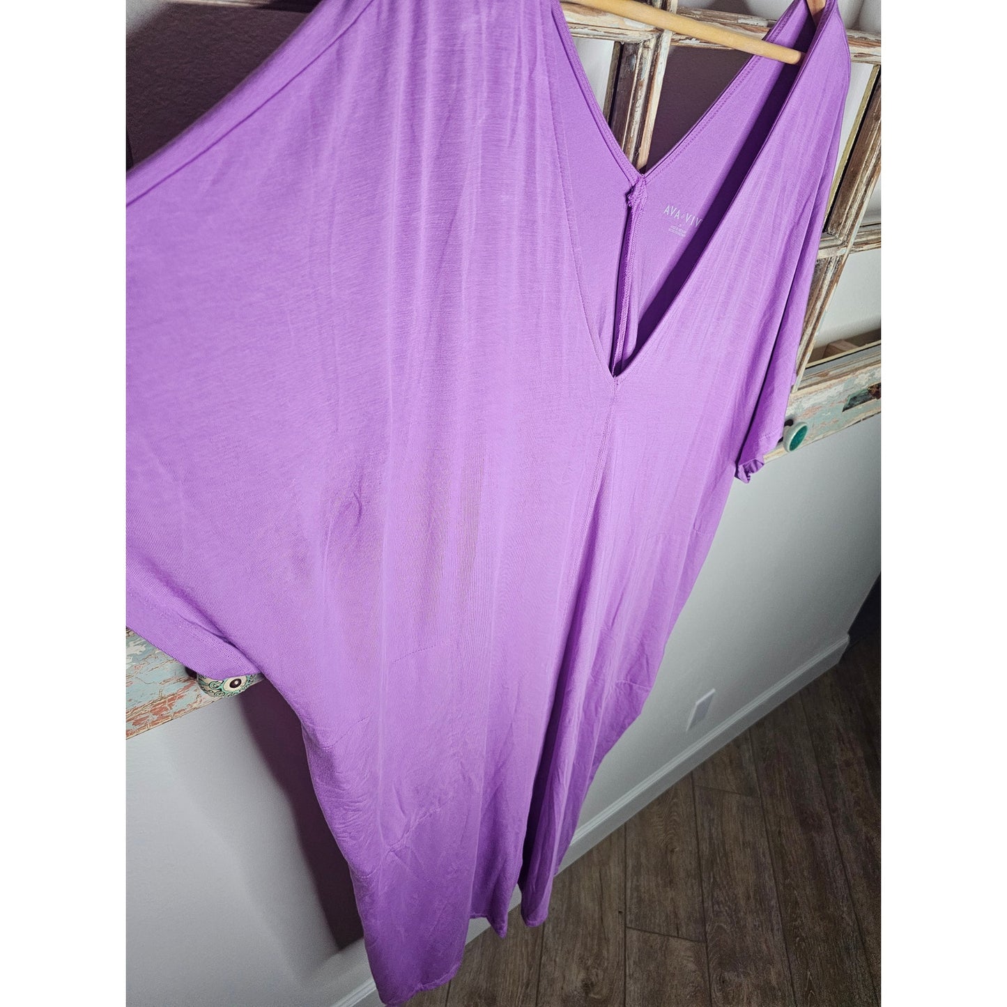 NWOT Ava & Viv Purple Kaftan Side Slits / Pockets Ladies size 2x