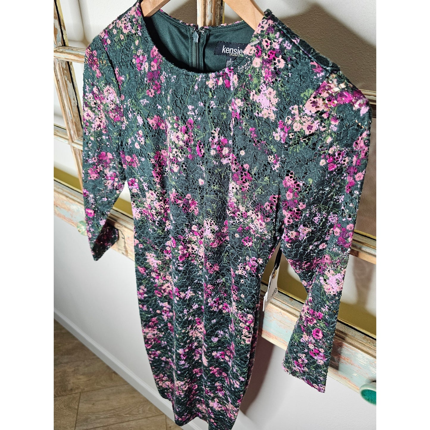 NWT Kenzie Lace Floral Midi Pencil Dress Ladies Size2