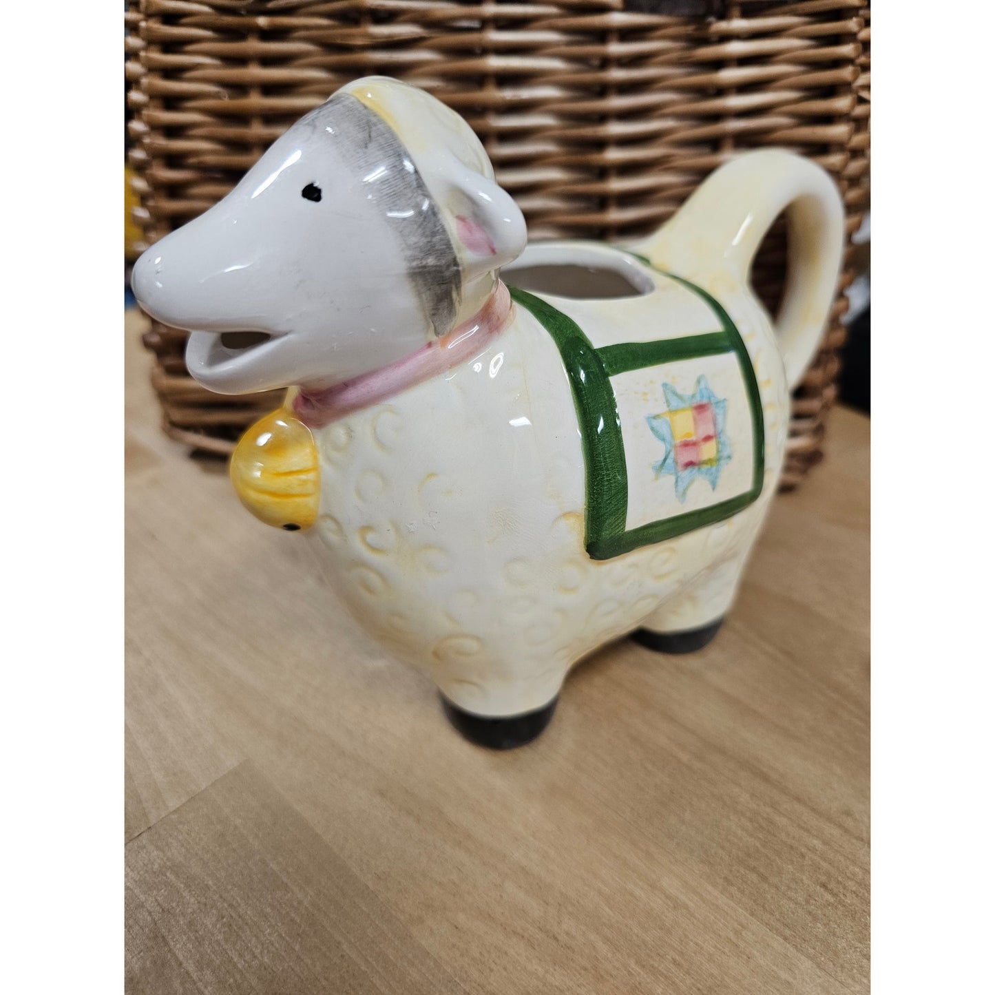 Vintage Ceramic Sheep Lamb Creamer / Pen Holder / Planter