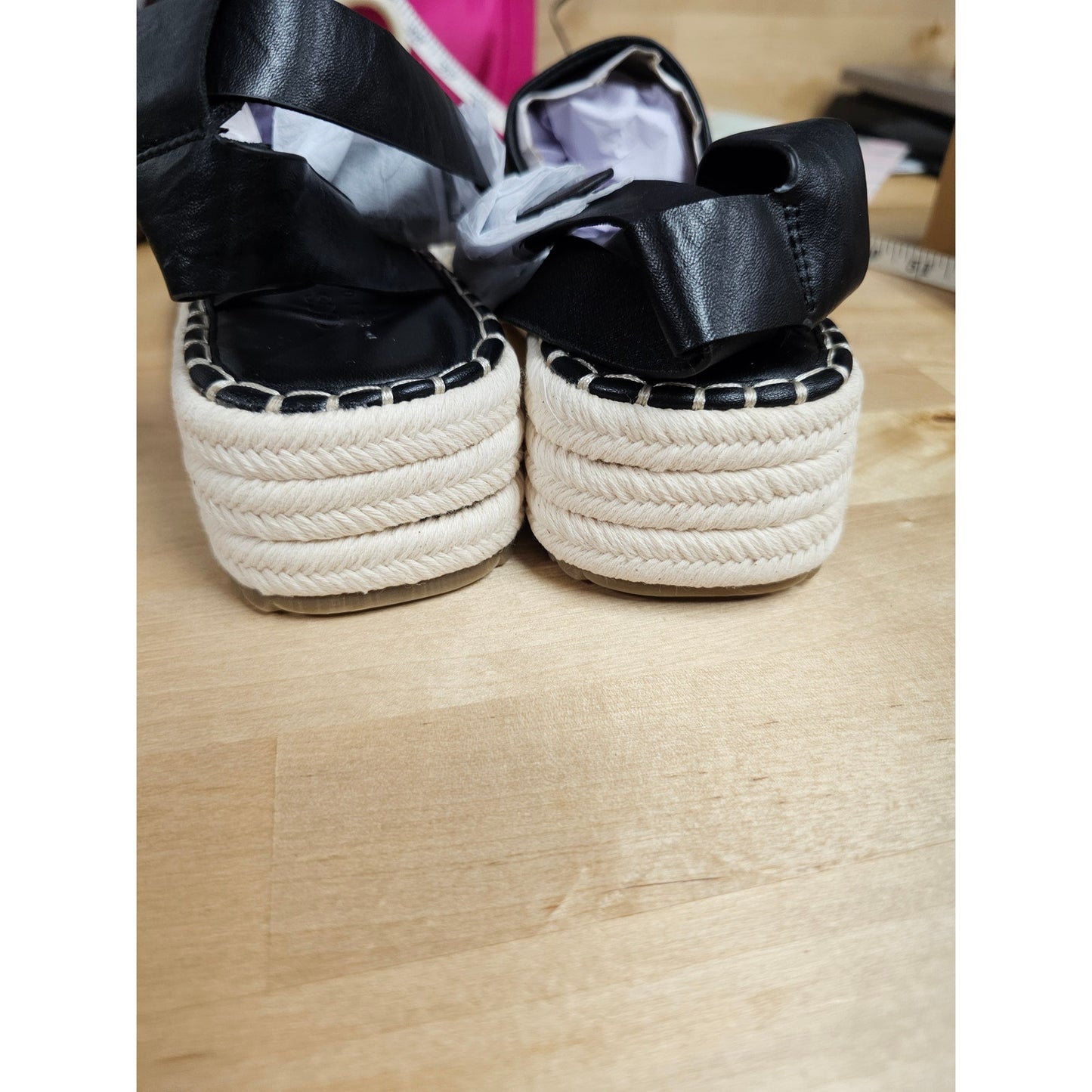 NWT Asos Design Joyful Flatform Espadrilles in black ladies size 7
