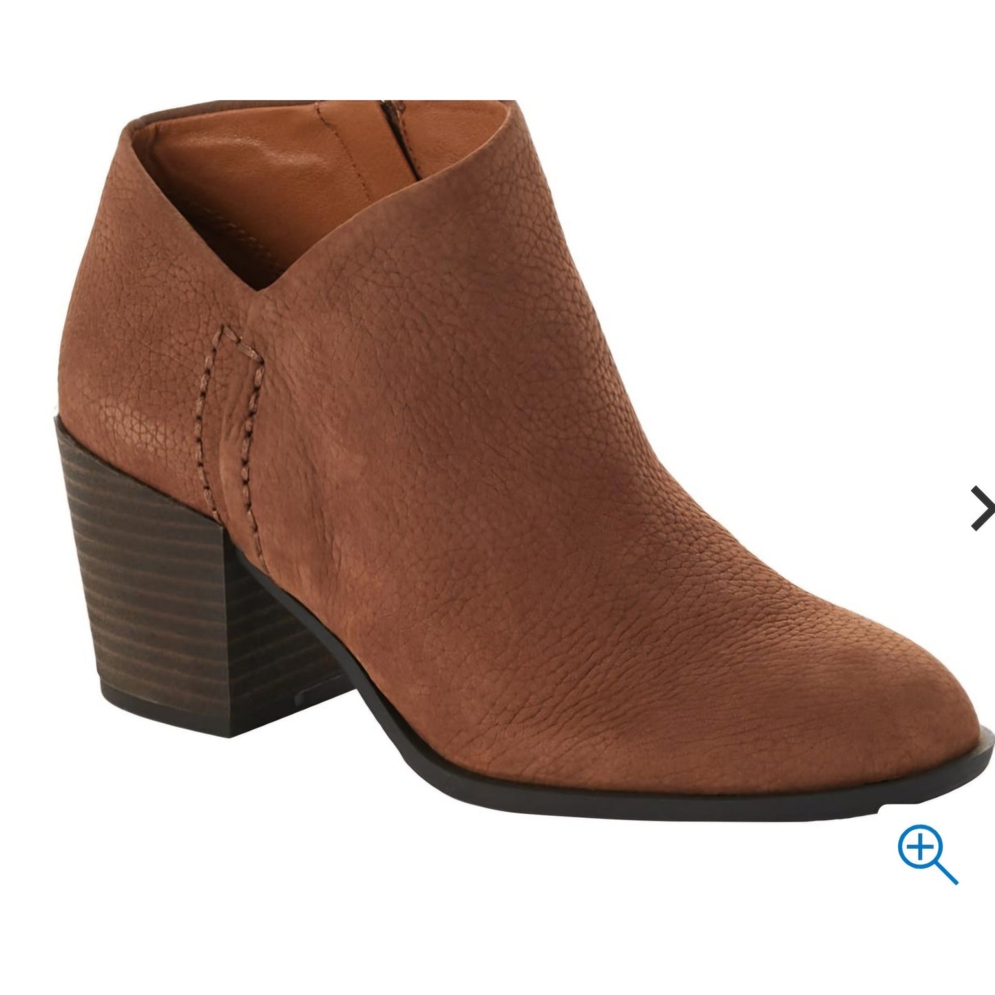 NWT Lucky Bellita Asymmetrical Block Heel Booties in Cedar tone size 8.5