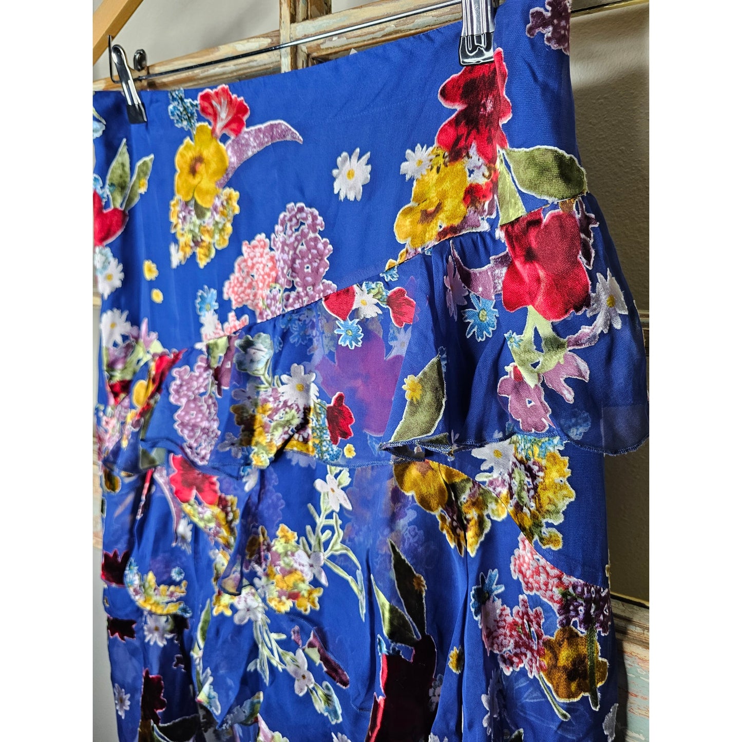 NWT Alice & Olivia Floral Asymmetrical High/Low Skirt Size 10