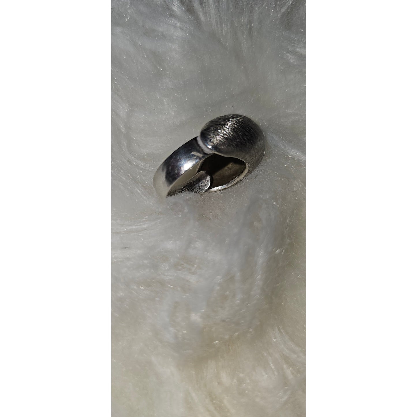 Vintage Sizeable Silver Napier brushed Silver dome ring