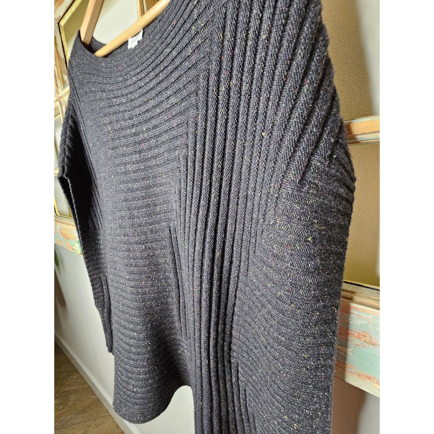 J.Jill PureJill Pullover Ribbed Knit Wool blend Gray Vest Ladies size Large