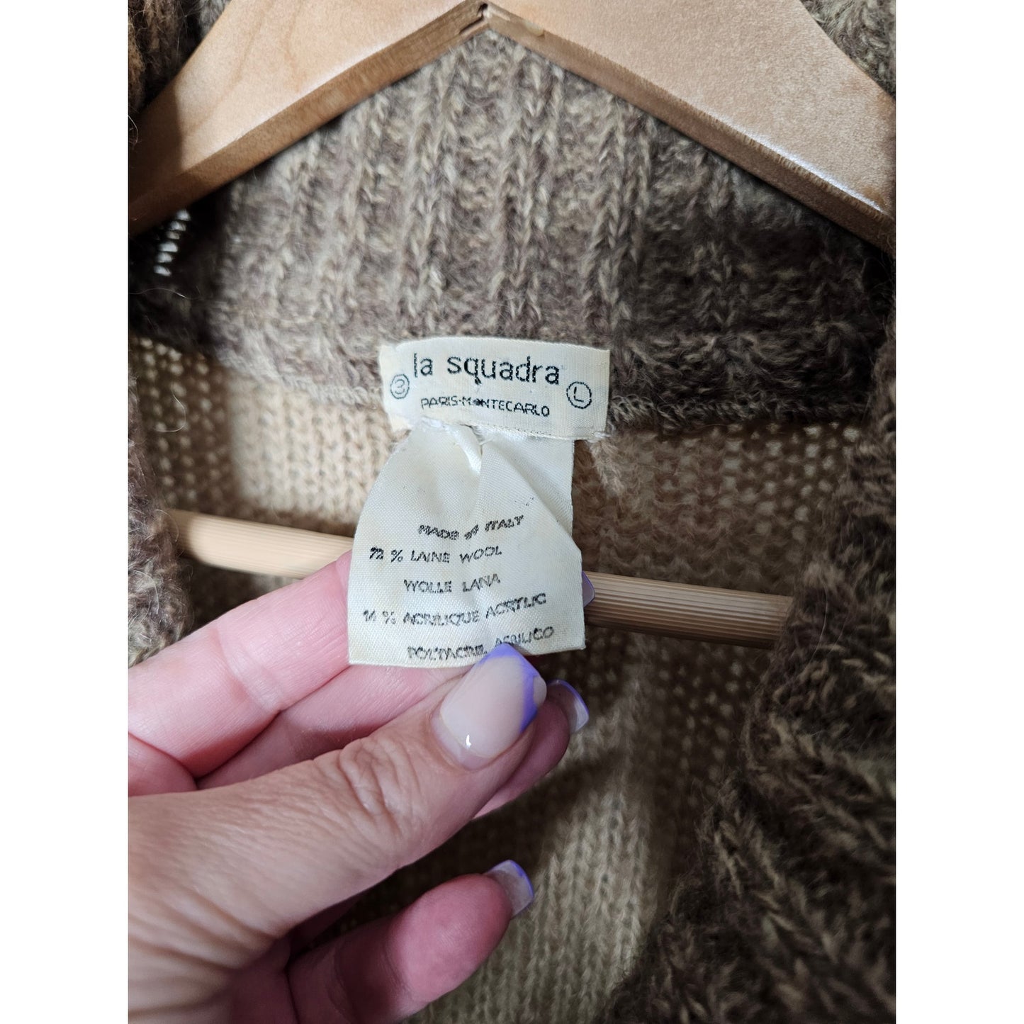 Vintage La Squadra Italian Made Button Up Cardigan Men's size Large