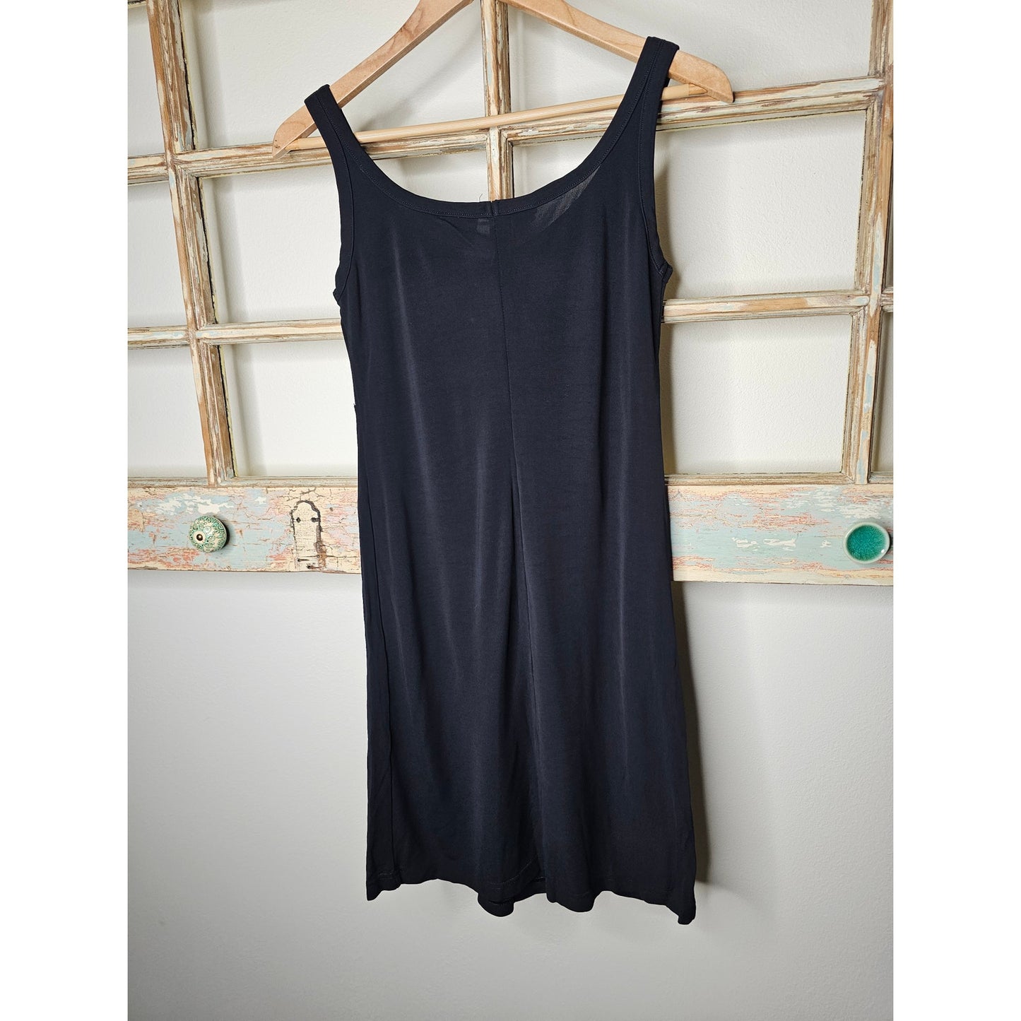 Vintage Black DKNY Sleeveless Flowy Dress Ladies size Petite Small