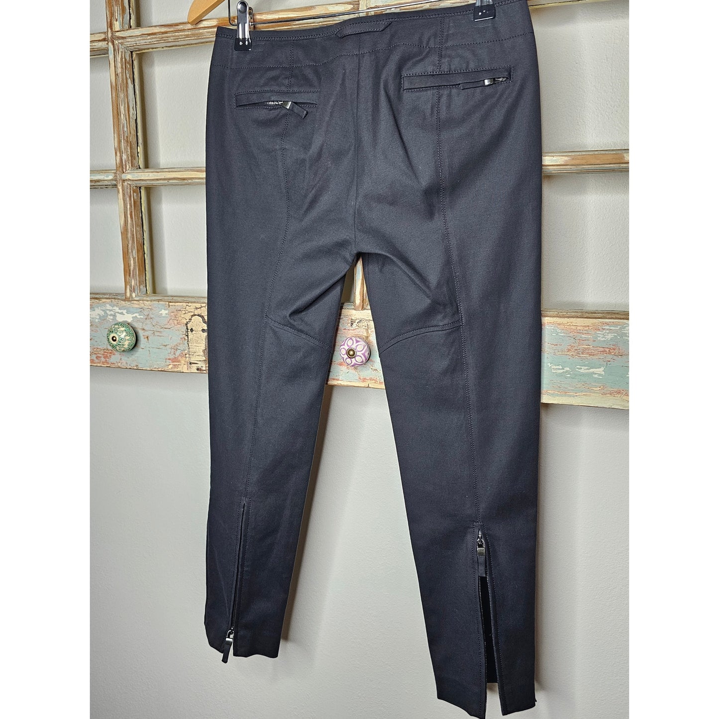 KaufmanFranco Black Midrise Pants with zipper back/side zipper size 4 /40
