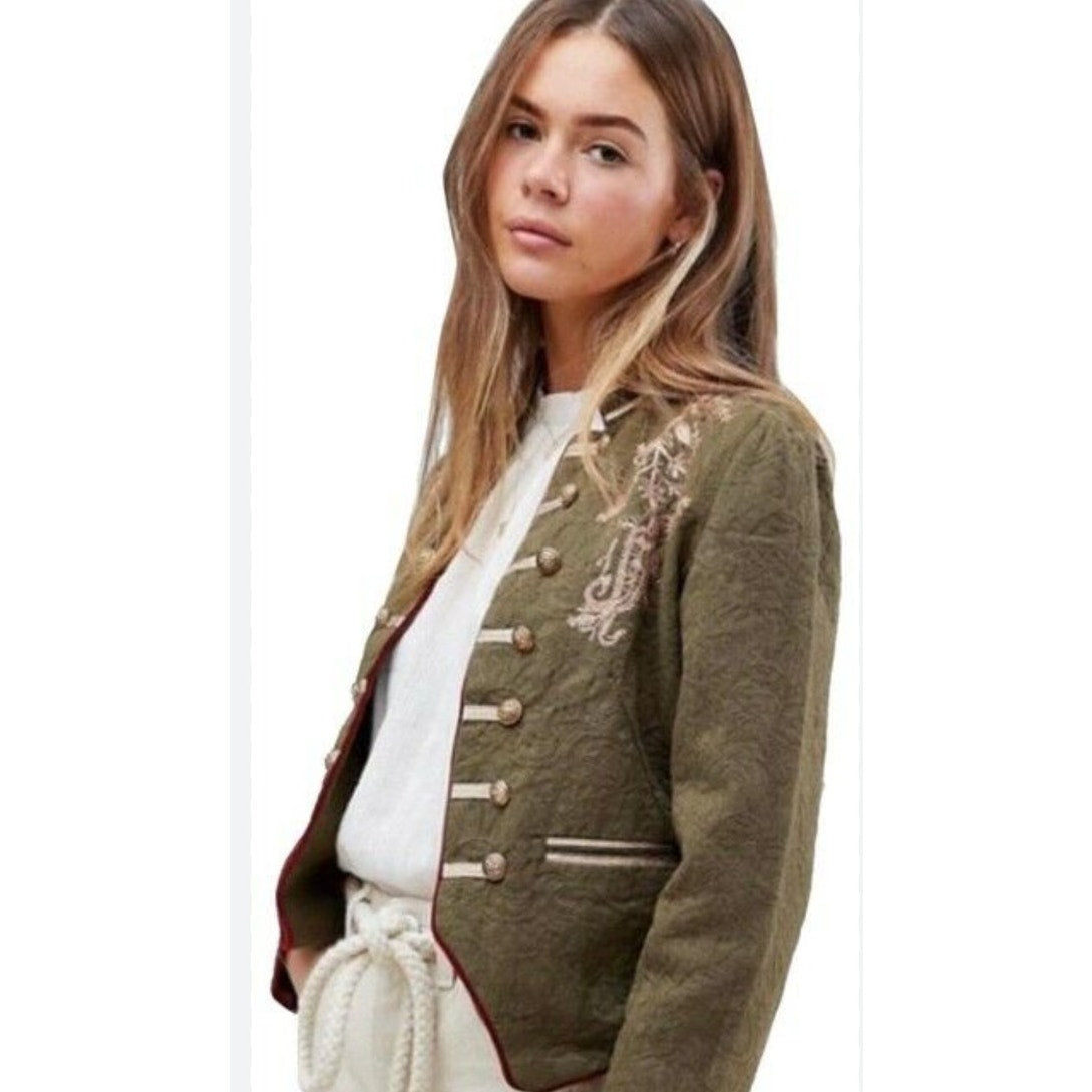 Free People Lauren Band Military Vibe Jacket Ladies size Medium