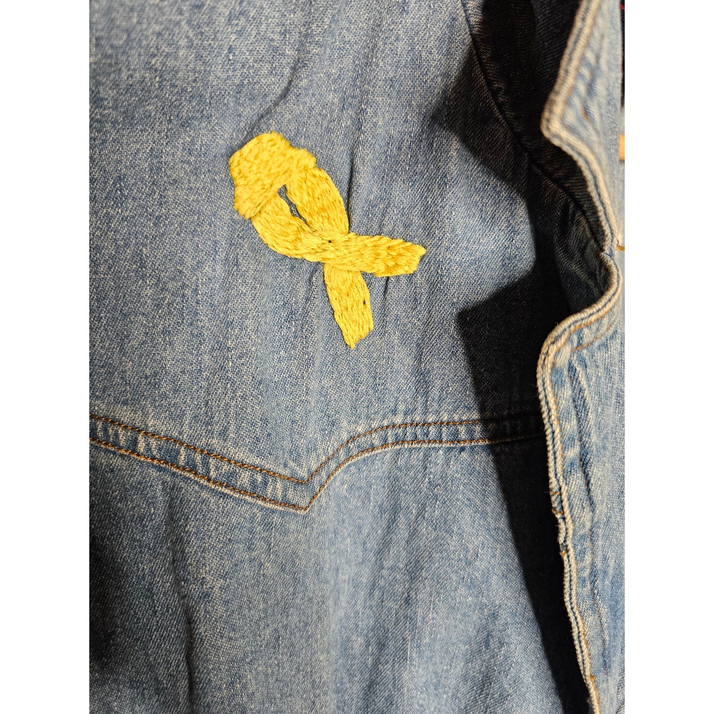 Vintage Denim & Co. Embroidered Blazer W/ Yellow Ribbon/ Solder Military Size 1x