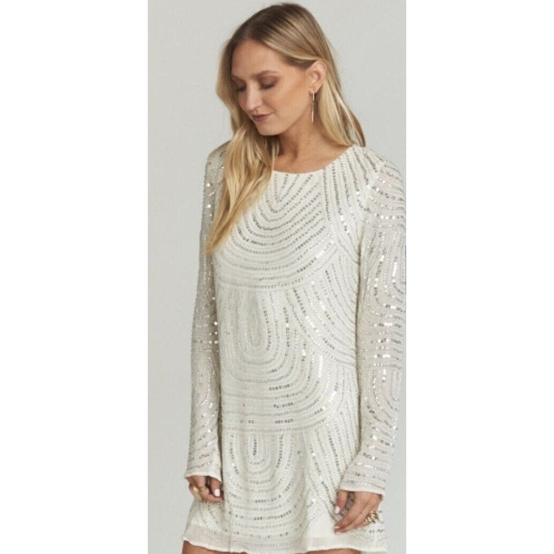 NWT Show Me Your Mumu Iggy White Sequen Dress Size XS*