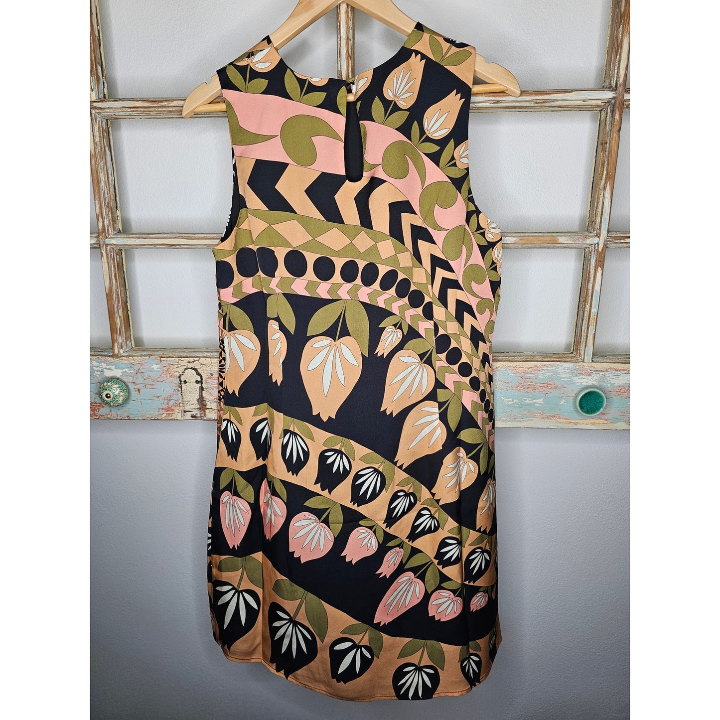 NWT Flora Bea Sleeveless Dress with A-line Bodice in 100% Silk Ladies Size Large