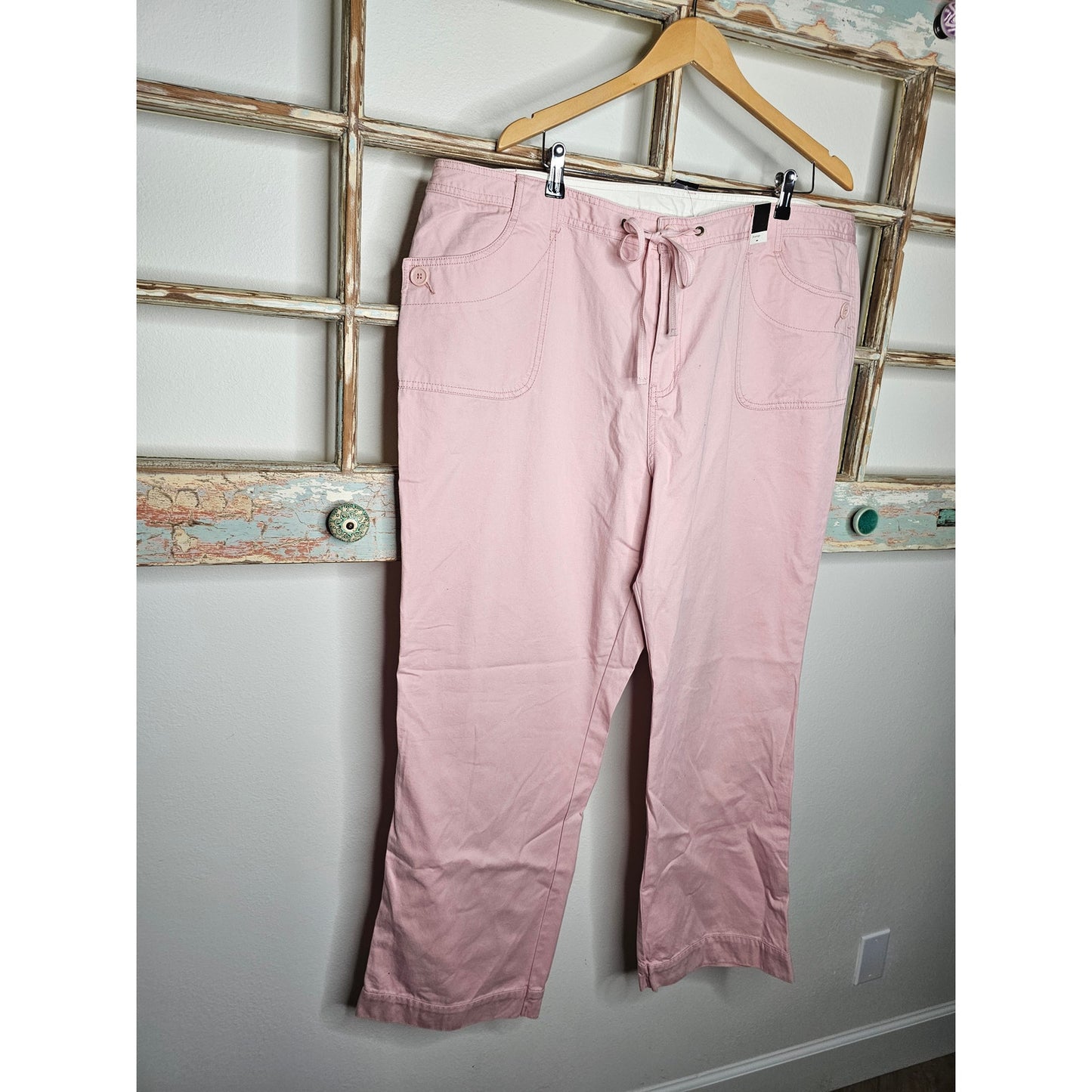 NWT Women's Pale Pink Venezia Drawstring Pants with pockets Size 24