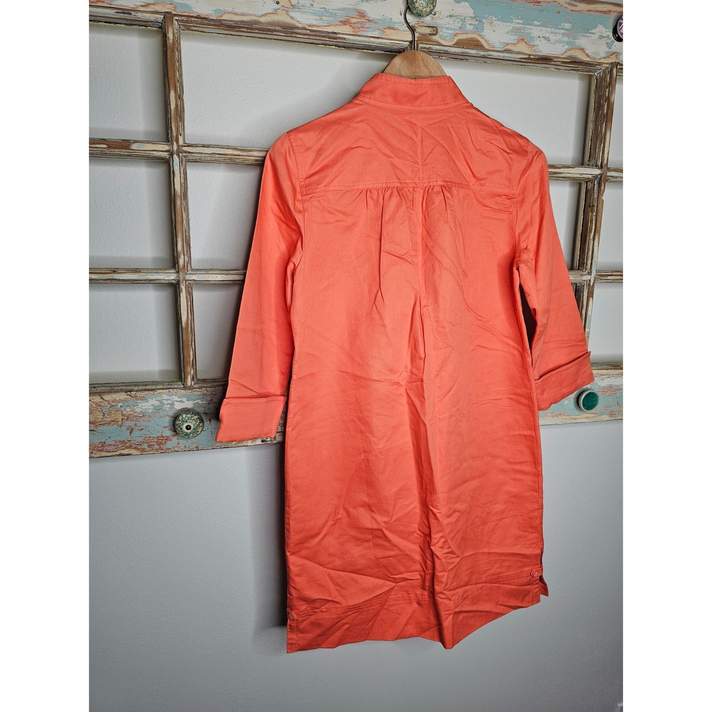 Magaschoni NY Coral Denim Dress 3/4 Sleeves Pullover Ladies size 10