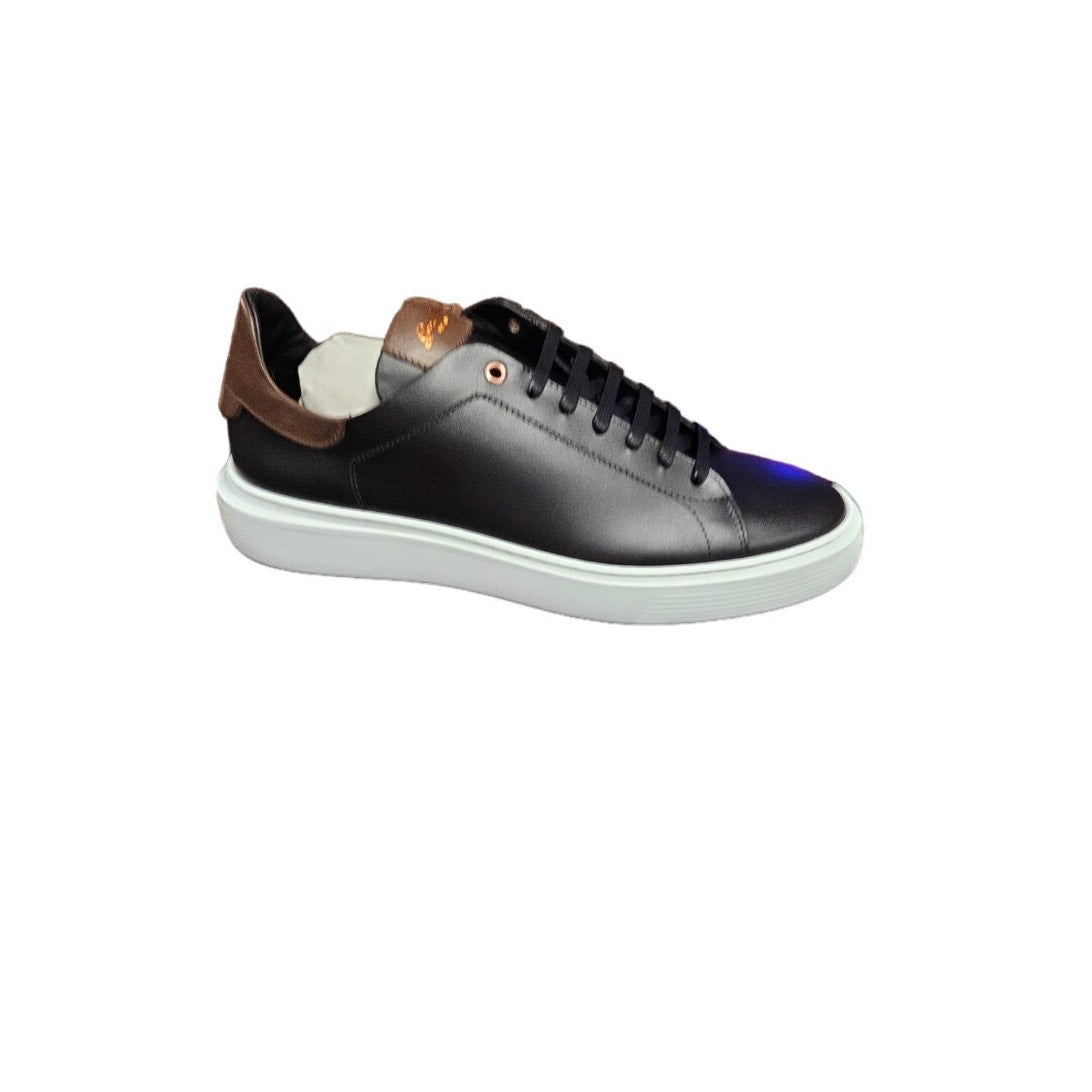 NIB Good Man Brand Legend London Black Sneaker with Brown Accent Men's size 10