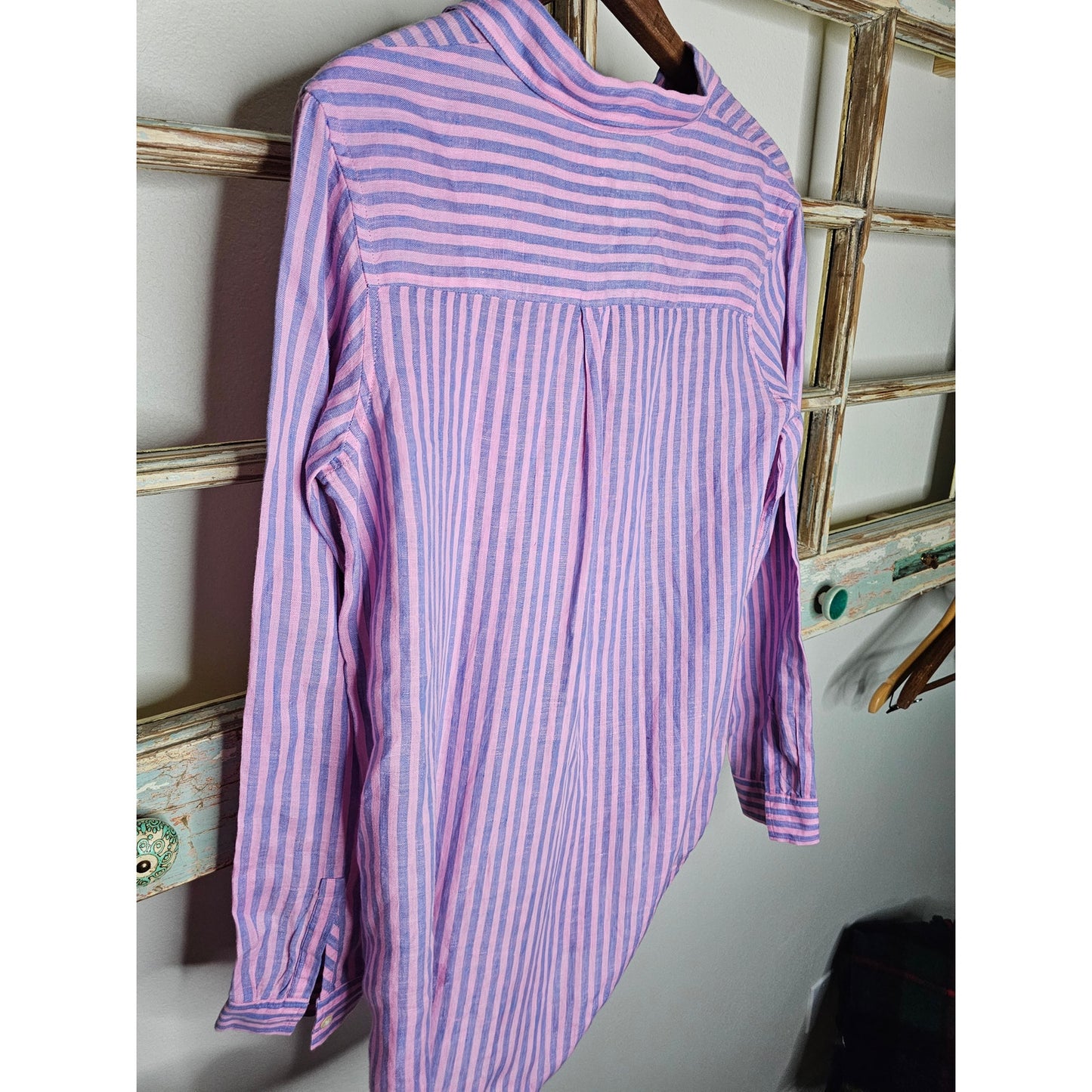 Gap Linen Oversized Boyfriend Button up Striped Shirt Ladies size XS