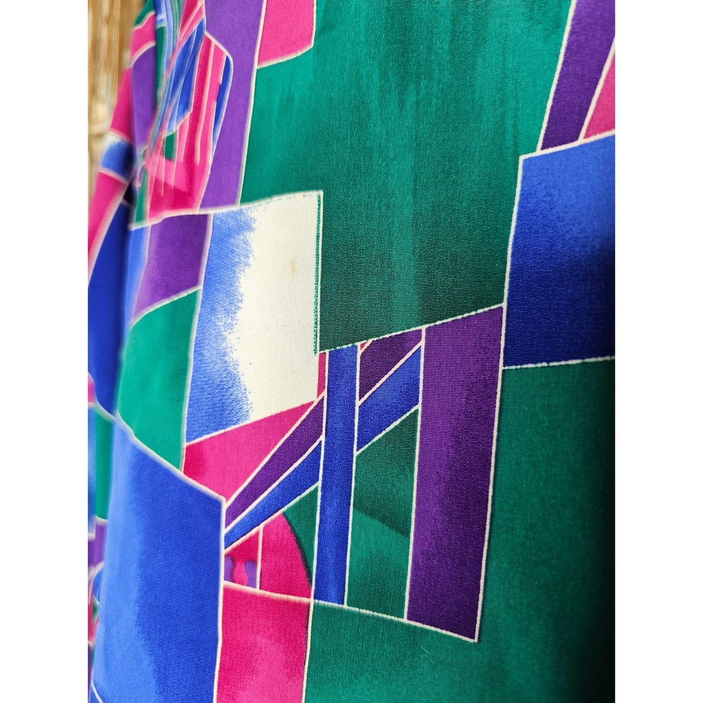 Vintage Vibrant Geometric Button Front Blazer Ladies size 1X