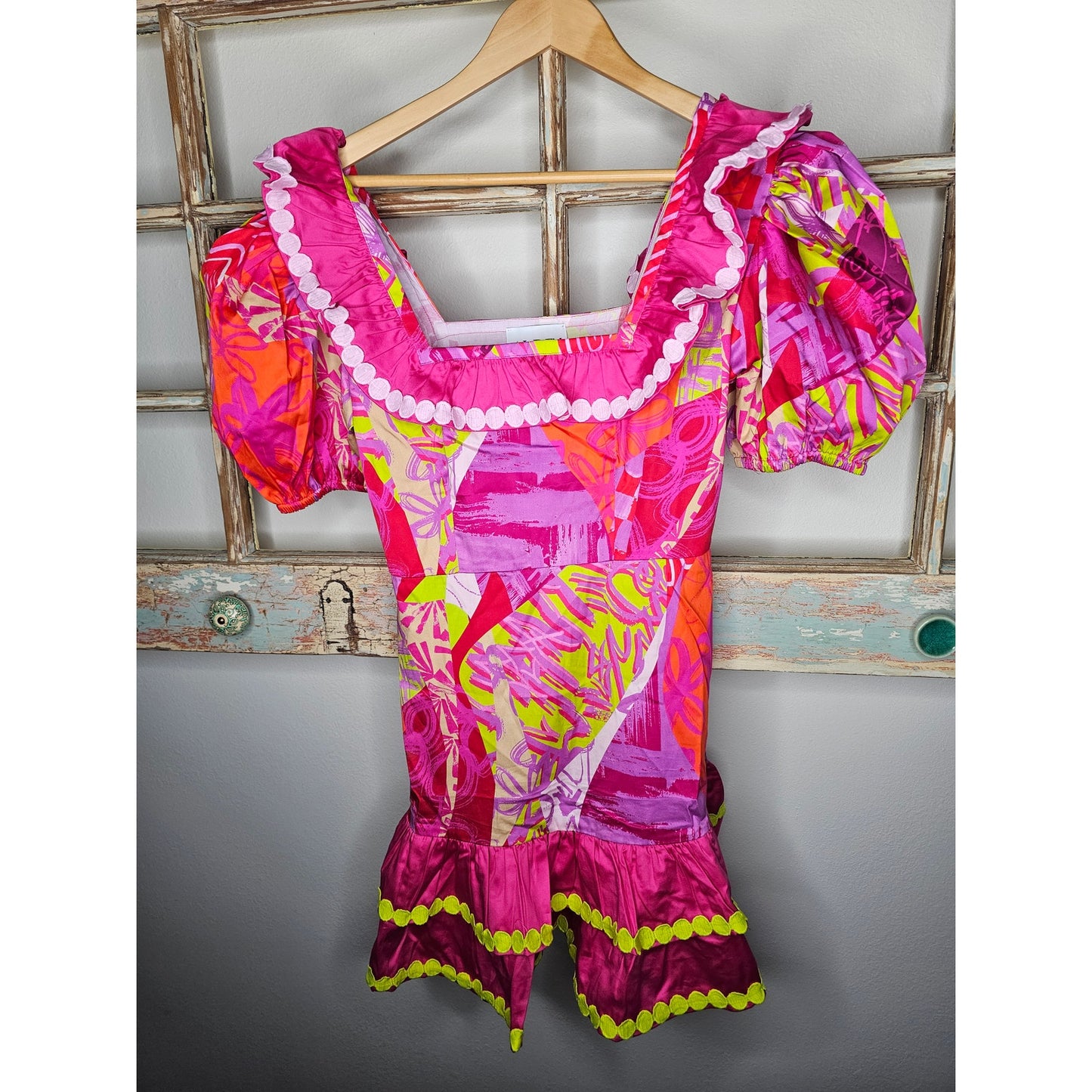 NWT Alden Adair Emma Dress in Crazy Crush Cotton Size Small